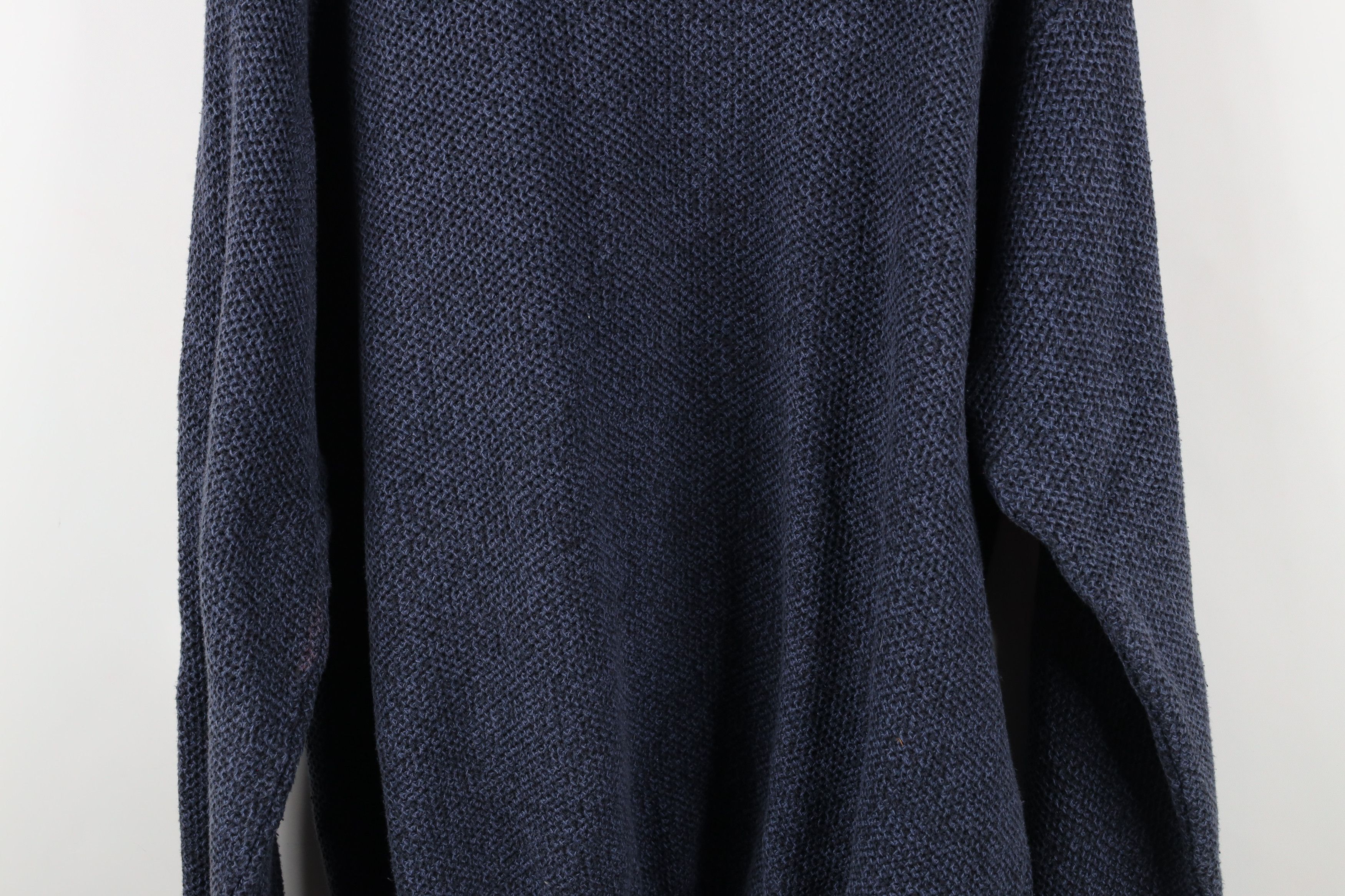 Vintage Vintage 90s Streetwear Thermal Waffle Knit Sweater Blue Size US XXL / EU 58 / 5 - 11 Thumbnail