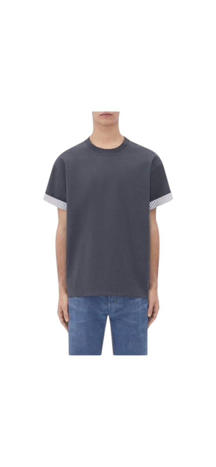 Bottega Veneta BOTTEGA VENETA DOUBLE-LAYER STRIPED COTTON T-SHIRT Size US S / EU 44-46 / 1 - 1 Thumbnail