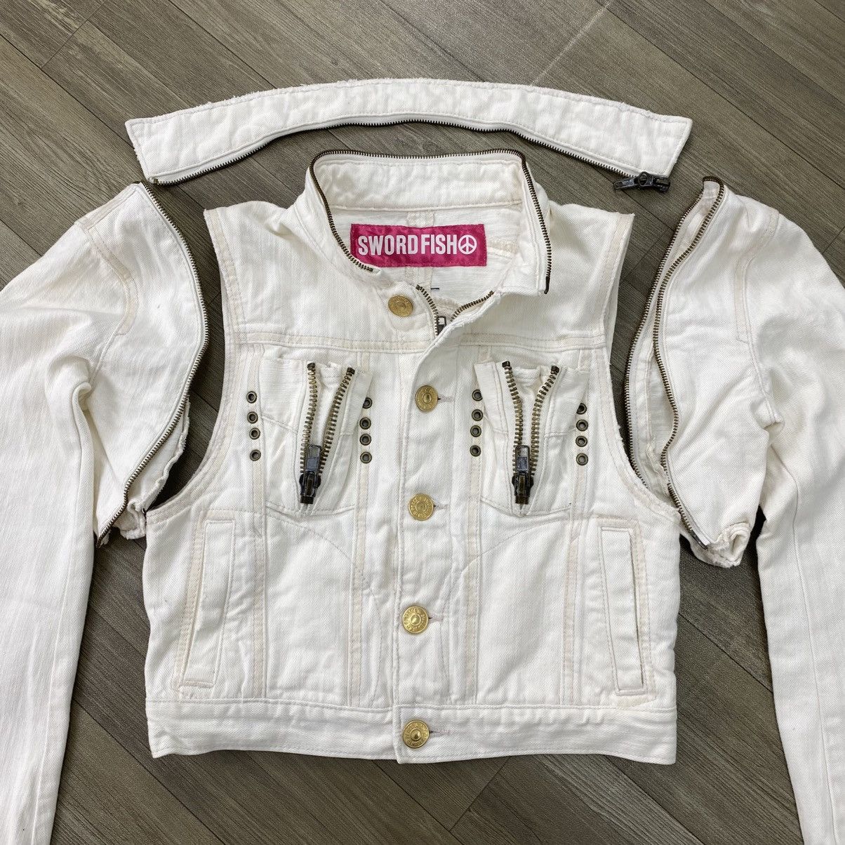 Japanese Brand 2000s Swordfish Studded Punk Lgb Style Bono Denim Jacket Y2K Size XS / US 0-2 / IT 36-38 - 3 Thumbnail