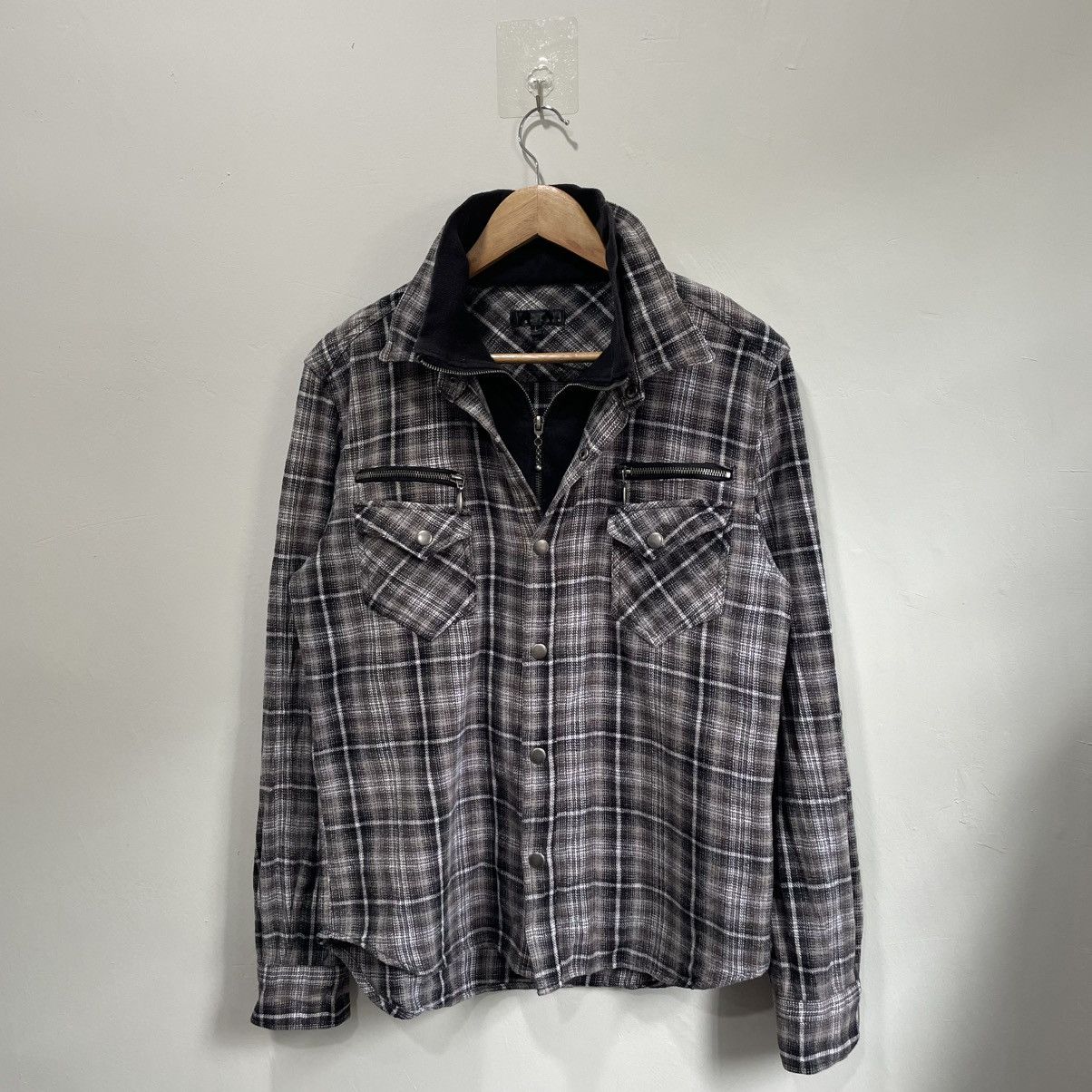 Hysteric Glamour 🔥Sick Y2K Growth Spinash Zipper Double Layer Shirt Size US L / EU 52-54 / 3 - 1 Thumbnail