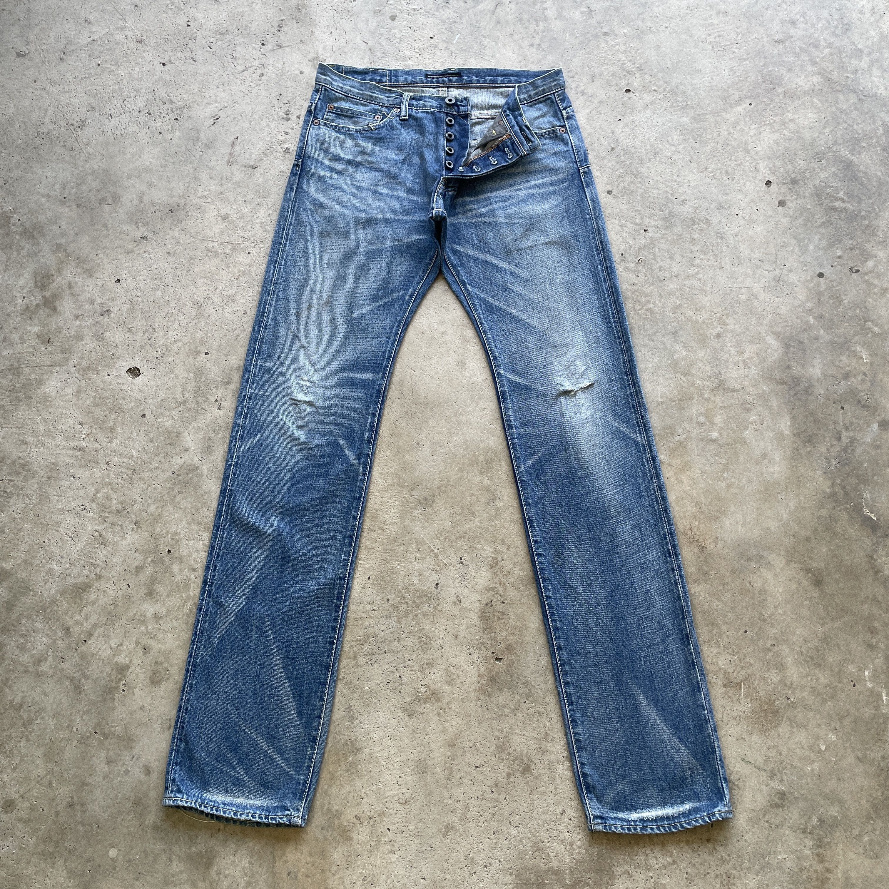 Japanese Brand W32 VINTAGE JAPANESE DISTRESSED SELVEDGE JEANS FADED PANTS Size US 32 / EU 48 - 3 Thumbnail