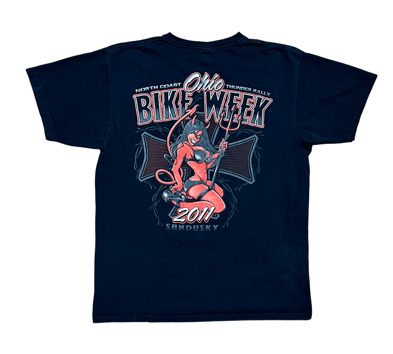 Anvil Ohio Bike Week Thunder Rally 2011 Vintage Graphic T-Shirt Size US L / EU 52-54 / 3 - 1 Thumbnail
