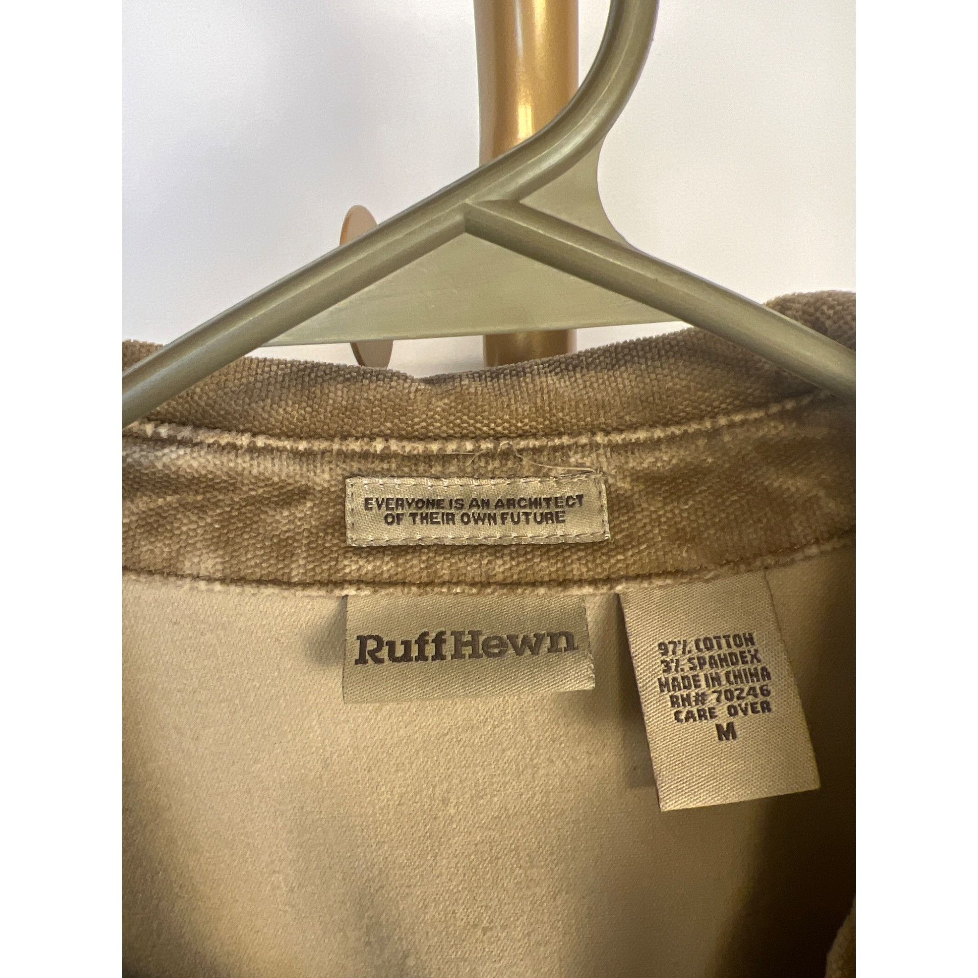 Other Vintage Ruff Hewn M Tan Button-Up Jacket w Buffalo Buttons Size M / US 6-8 / IT 42-44 - 2 Thumbnail