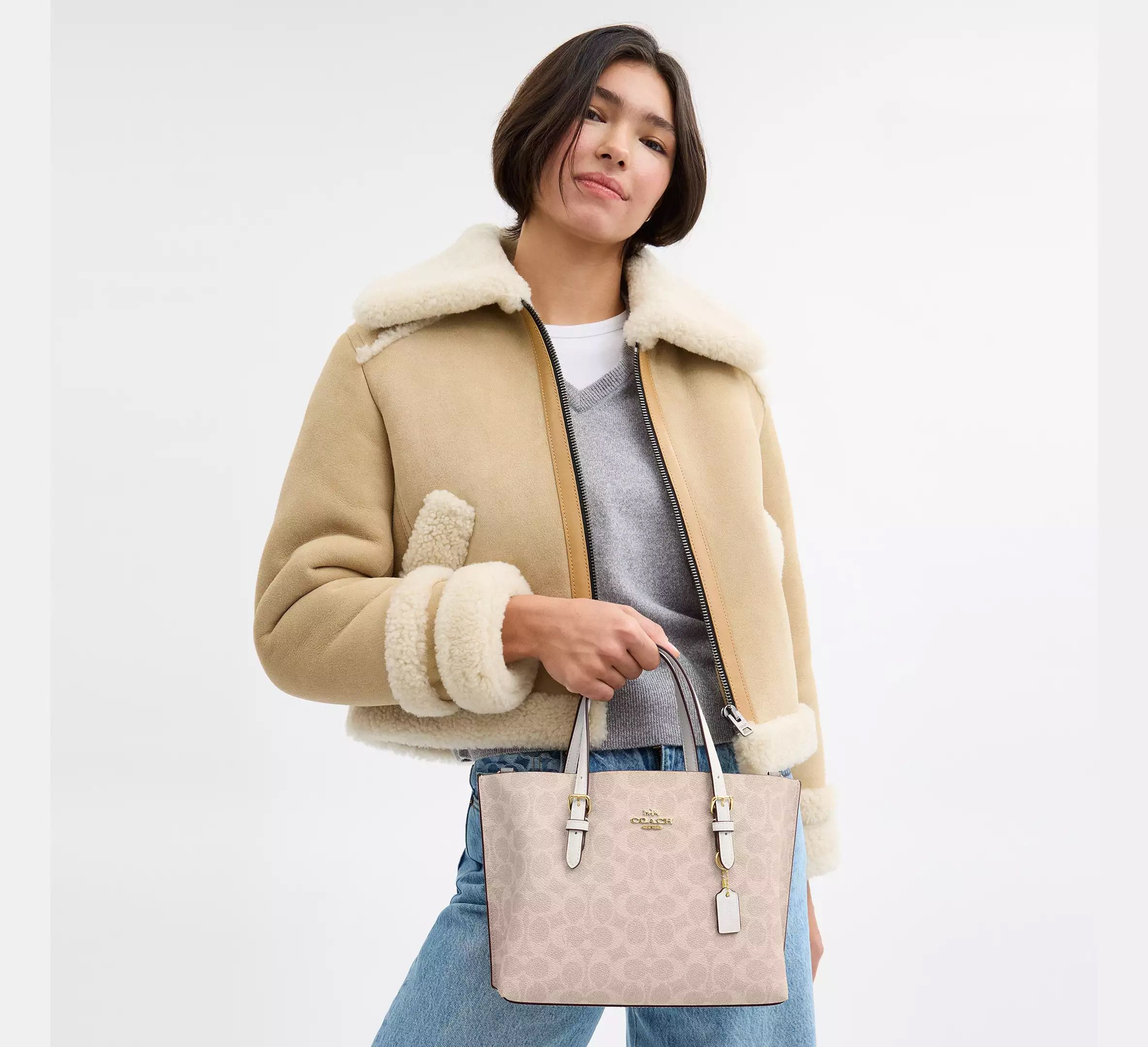 Coach Mollie Tote Bag 25 In Signature Canvas CV965 Size ONE SIZE - 2 Thumbnail