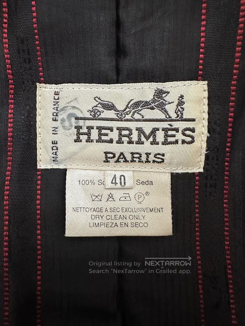 Hermes Hermes Vintage Silk Hidden Button Long Trench Coat, Dark C Size S / US 4 / IT 40 - 9 Thumbnail