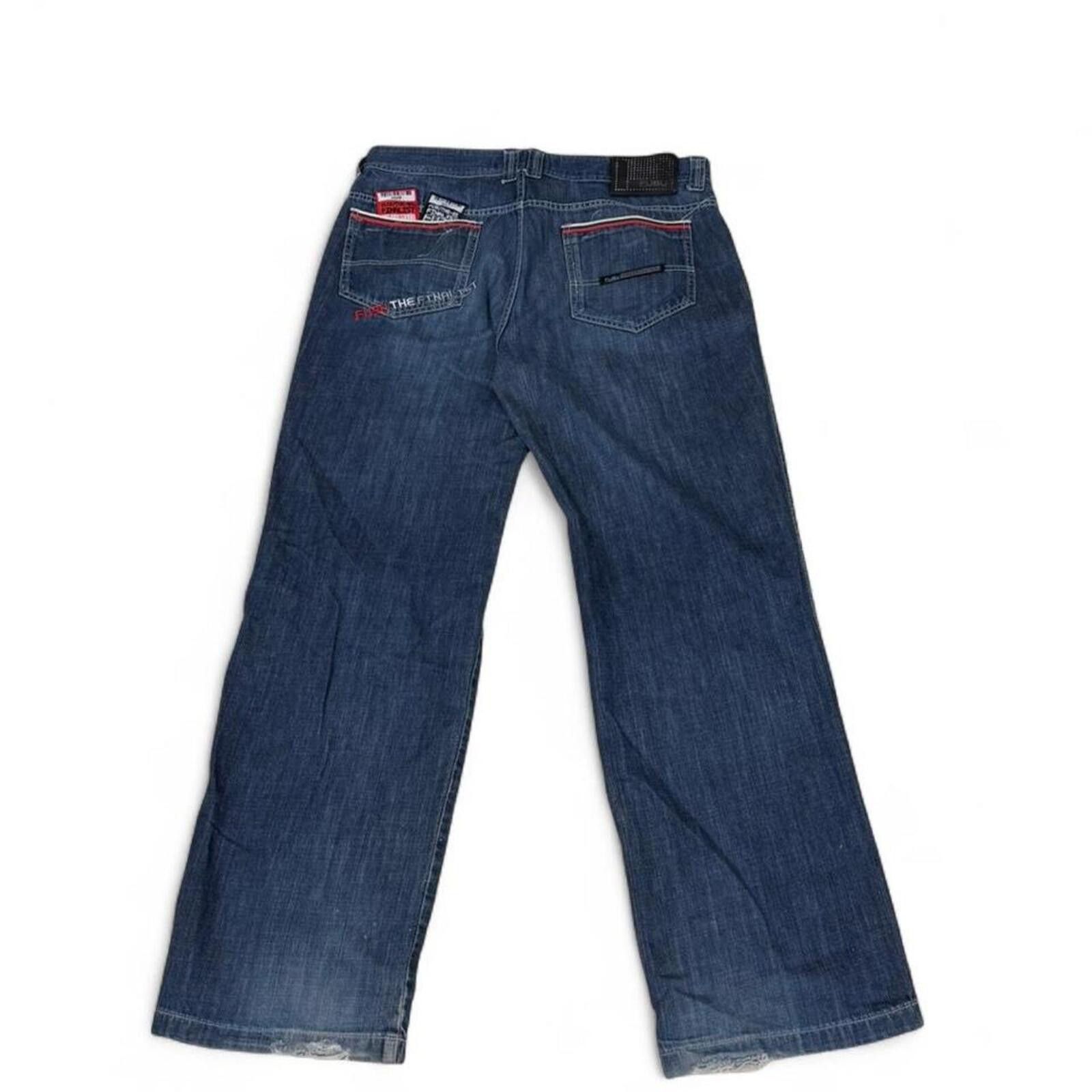 Fubu FUBU The Finalist baggy style denim jeans Size US 35 - 3 Thumbnail