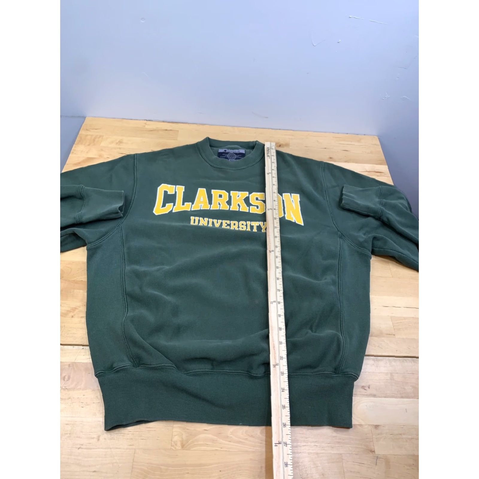 Champion Champion Sweatshirt Mens S Reverse Weave College Y2K Clarkson University Green Pullover Crew Neck Long Sleeve Regular size S Size US S / EU 44-46 / 1 - 5 Thumbnail