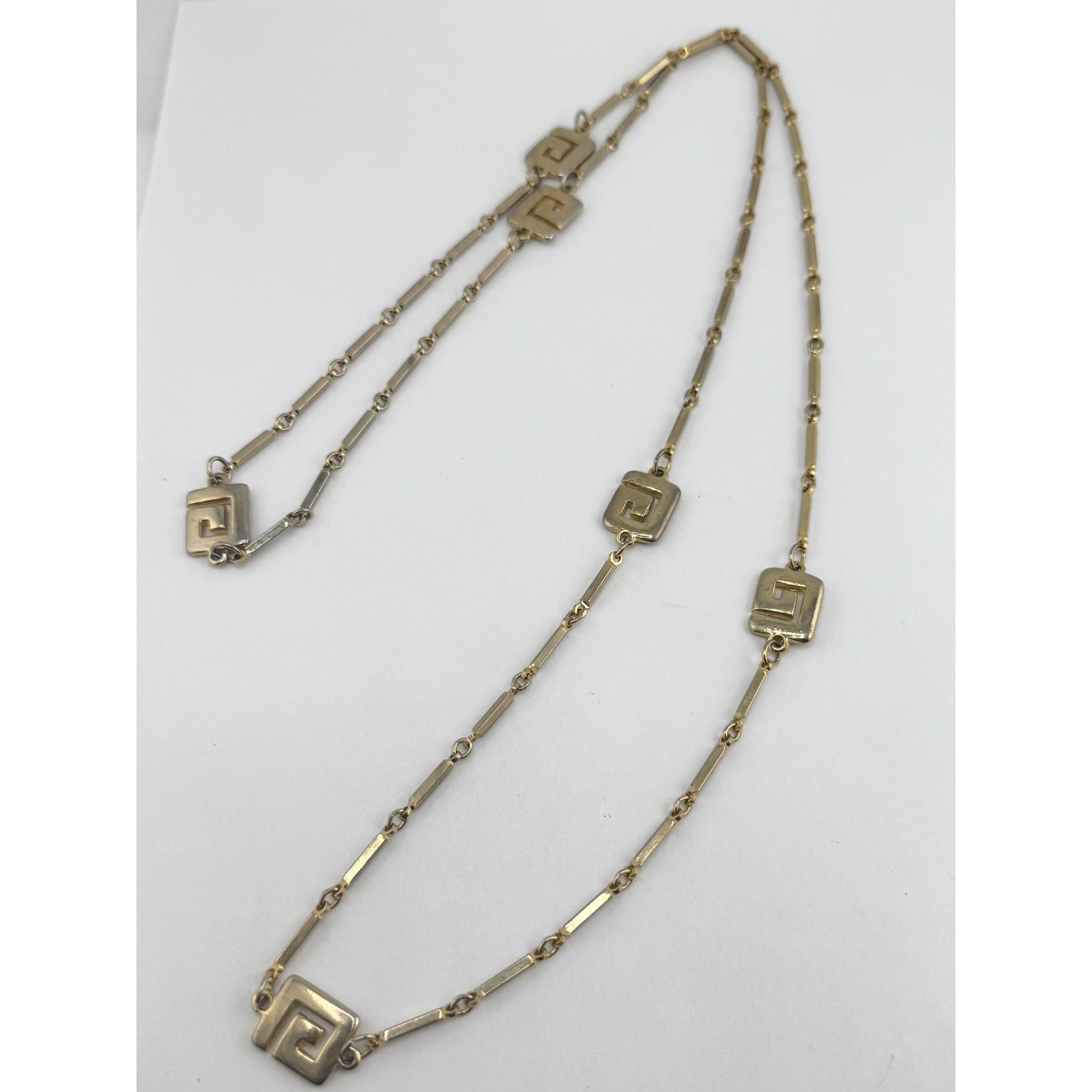 Vintage Vintage gold tone Greek key logo chain necklace Size ONE SIZE - 5 Thumbnail