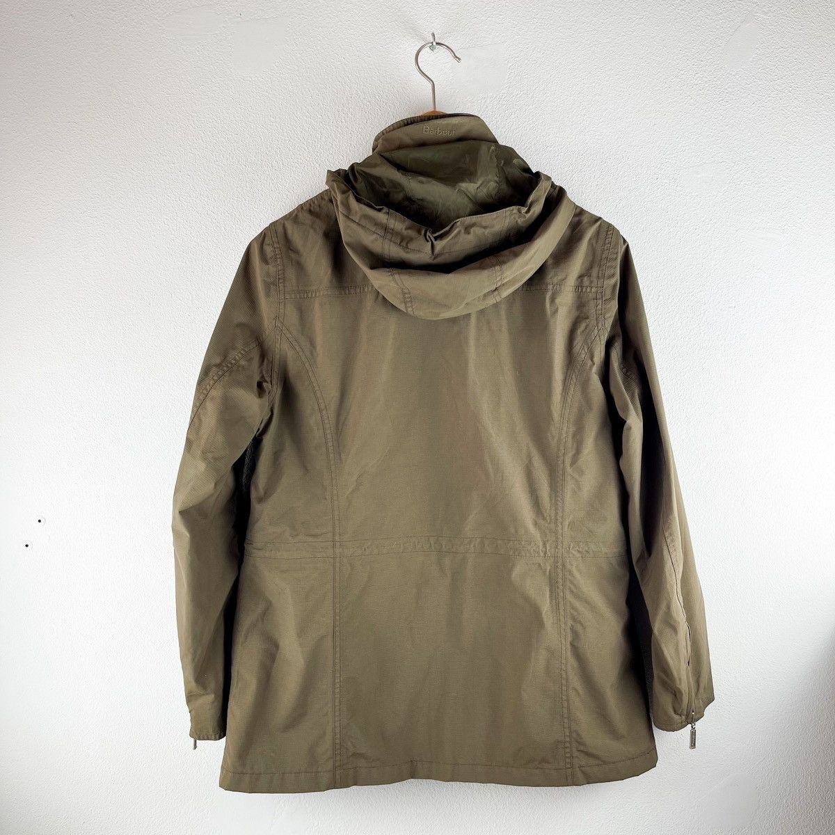 Designer Barbour Olive Green Breathable Waterproof Belted Jacket Size L / US 10 / IT 46 - 4 Thumbnail