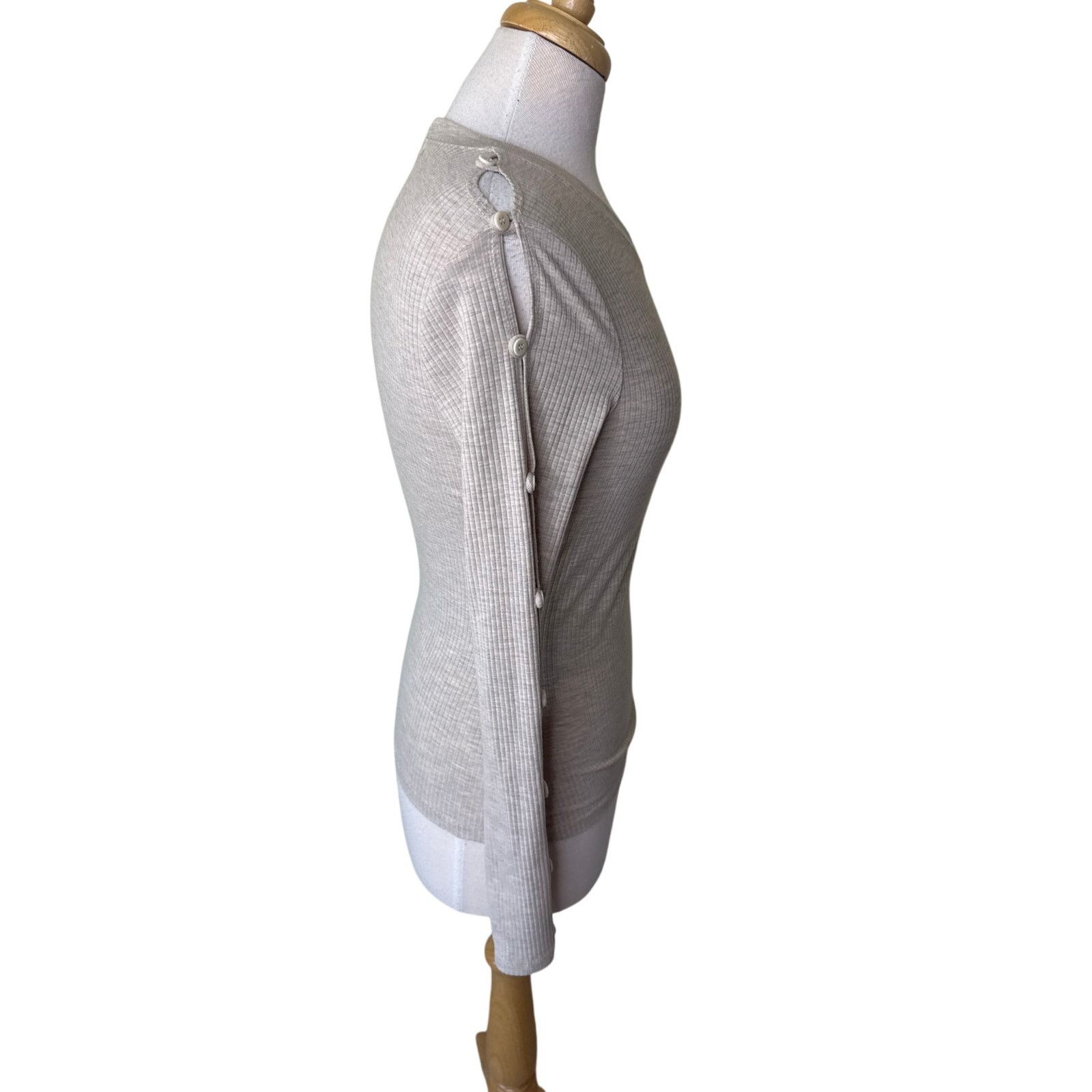 Jonathan Simkhai JONATHAN SIMKAHI Standard Ribbed Button Long Sleeve Top Size S / US 4 / IT 40 - 8 Thumbnail