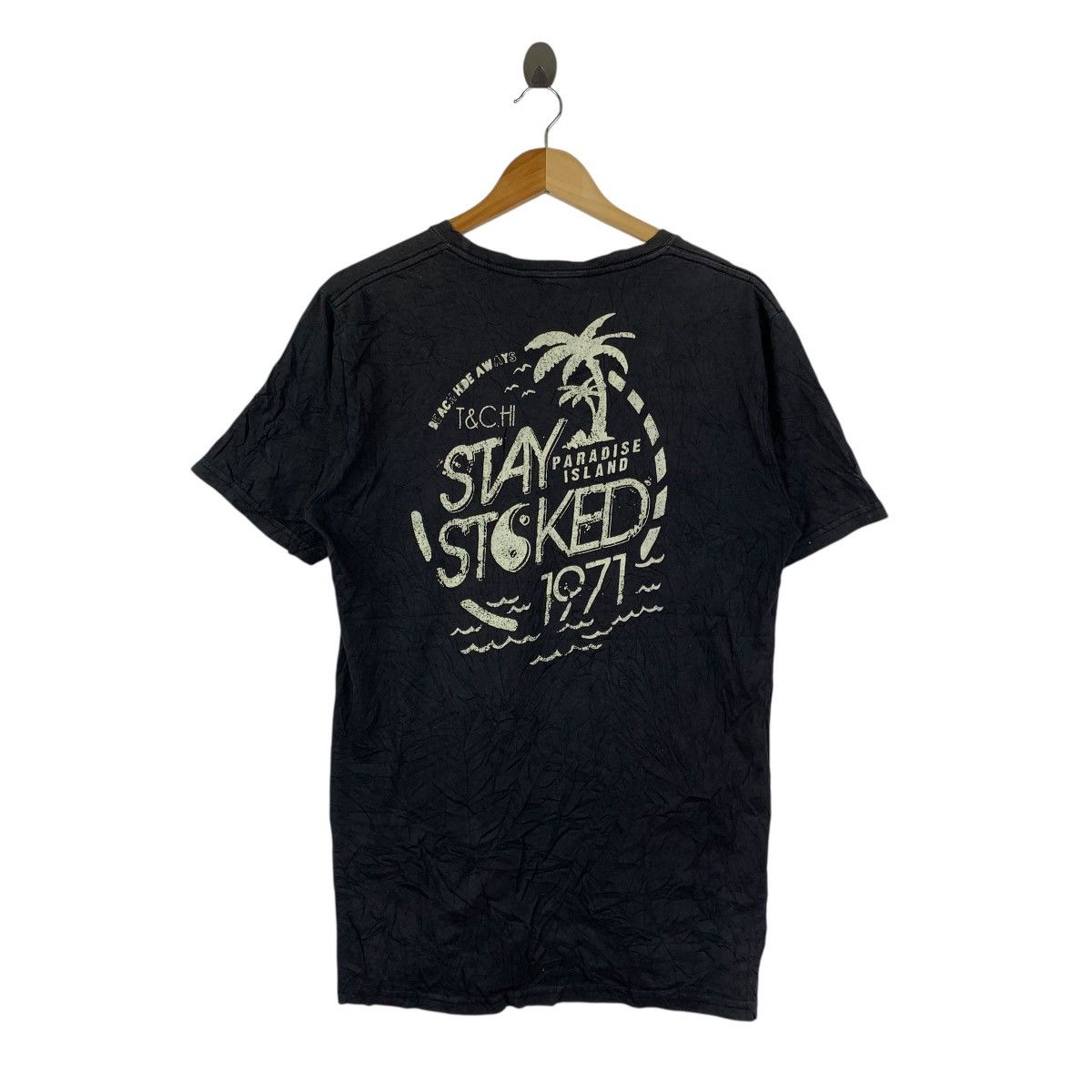 Vintage Vintage T&C Stay Stoked Surf Graphic Back Print Tee Size US L / EU 52-54 / 3 - 4 Thumbnail