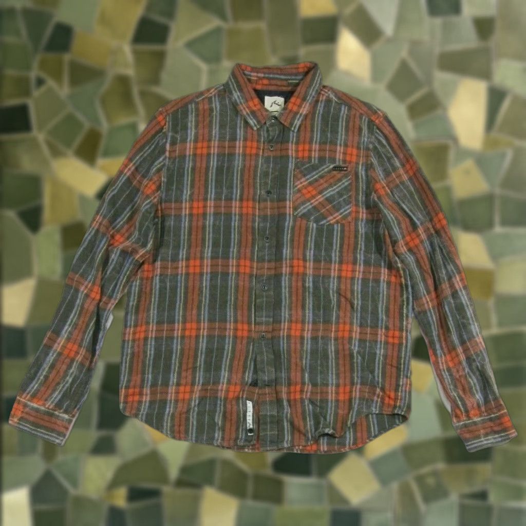 Rusty Rusty Shirt Button-Down Plaid Long Sleeve 100% Cotton Men M Green Orange Blue Collection Pocket Size US M / EU 48-50 / 2 - 1 Thumbnail
