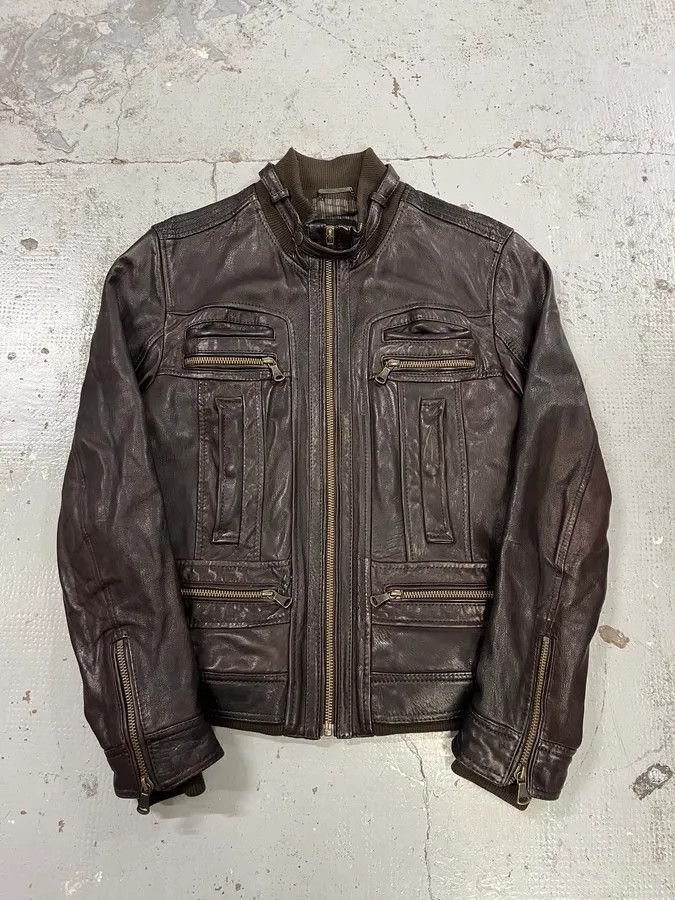 Dolce & Gabbana AW2008 Dolce & Gabbana Brown Leather Biker Jacket Size US M / EU 48-50 / 2 - 4 Thumbnail