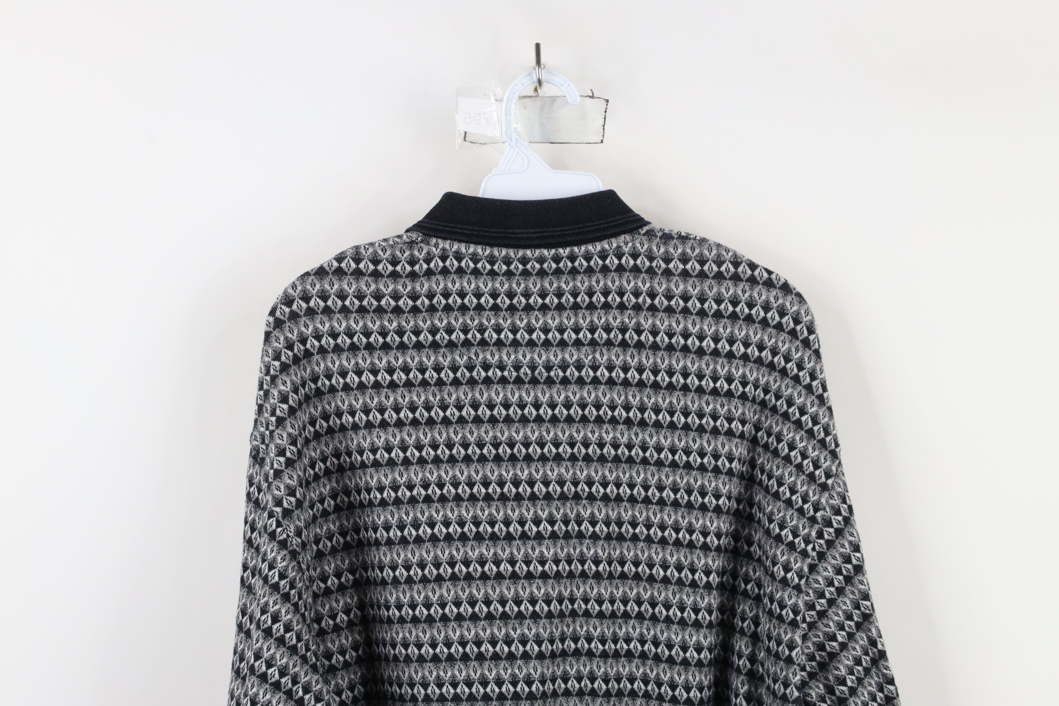 Vintage Vintage 90s Streetwear Diamond Knit Long Sleeve Polo Shirt Size US S / EU 44-46 / 1 - 9 Thumbnail
