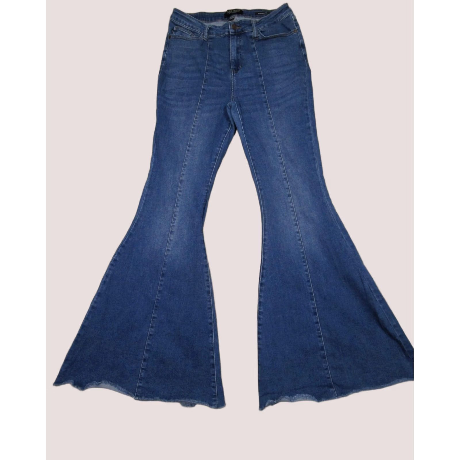 Vintage Judy Blue Jeans Women 30 High Rise Flared Bell Bottoms Light Wash Denim Stretch Pants Blue 5-Pocket Regular Fit Womens Size 30" / US 8 / IT 44 - 1 Thumbnail