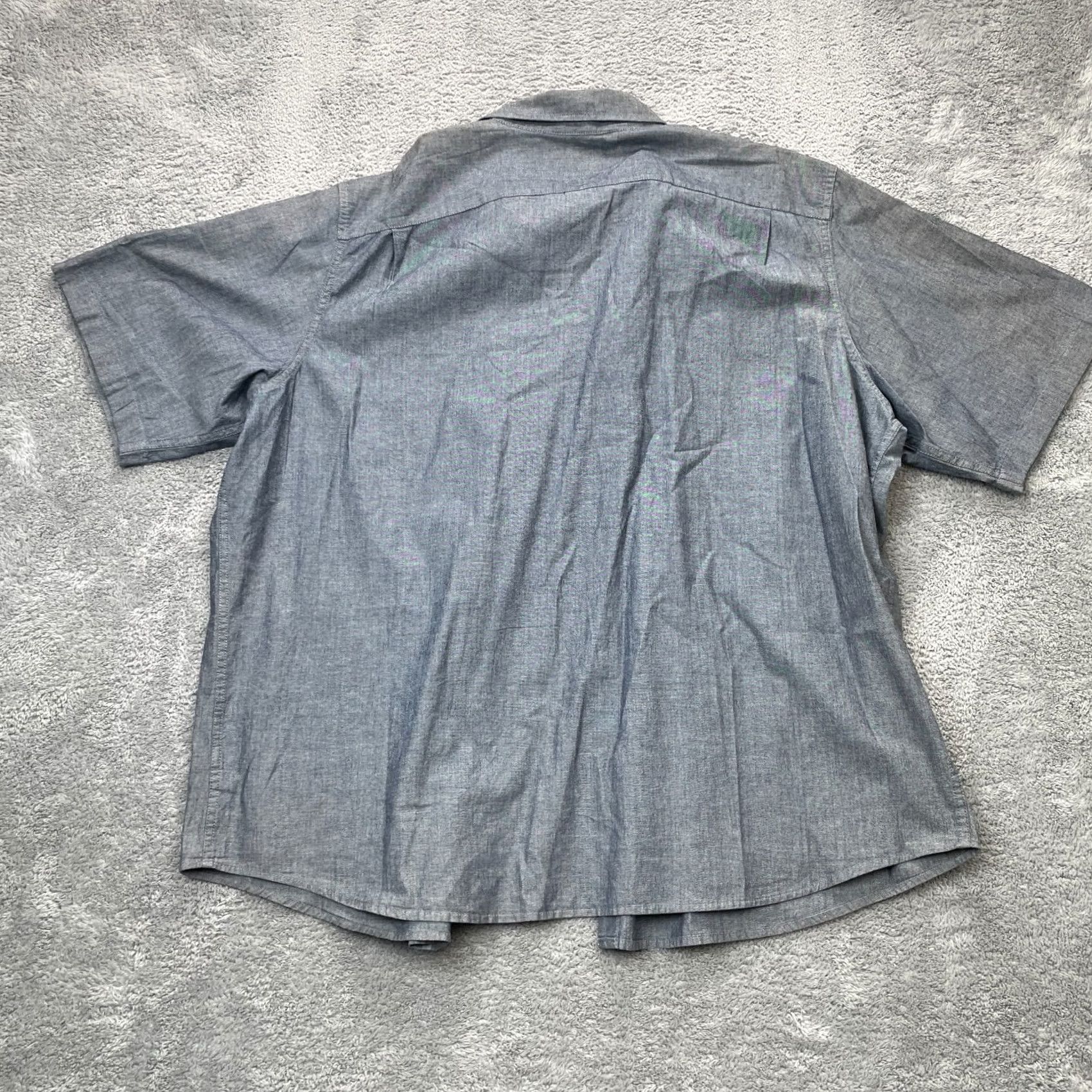 Wrangler Wrangler Shirt Mens XXXL Gray Cotton Button Up Western Workwear Flap Pockets Size US XXL / EU 58 / 5 - 2 Thumbnail