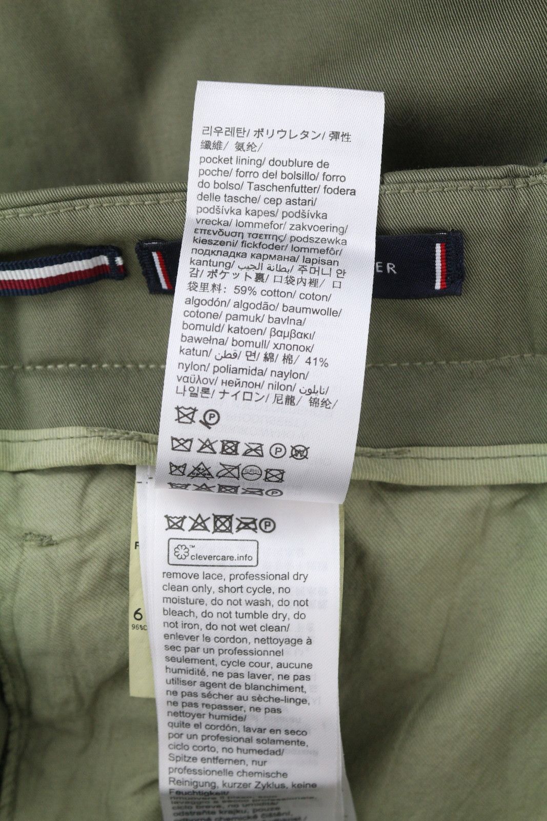 Tommy Hilfiger ARMY STRETCH TWILL W32 Khaki Pleated Trousers 84977 Size US 32 / EU 48 - 8 Thumbnail