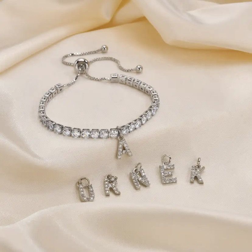 Other Luxury A-Z Initial Tennis Chain Bracelet Size ONE SIZE - 1 Thumbnail