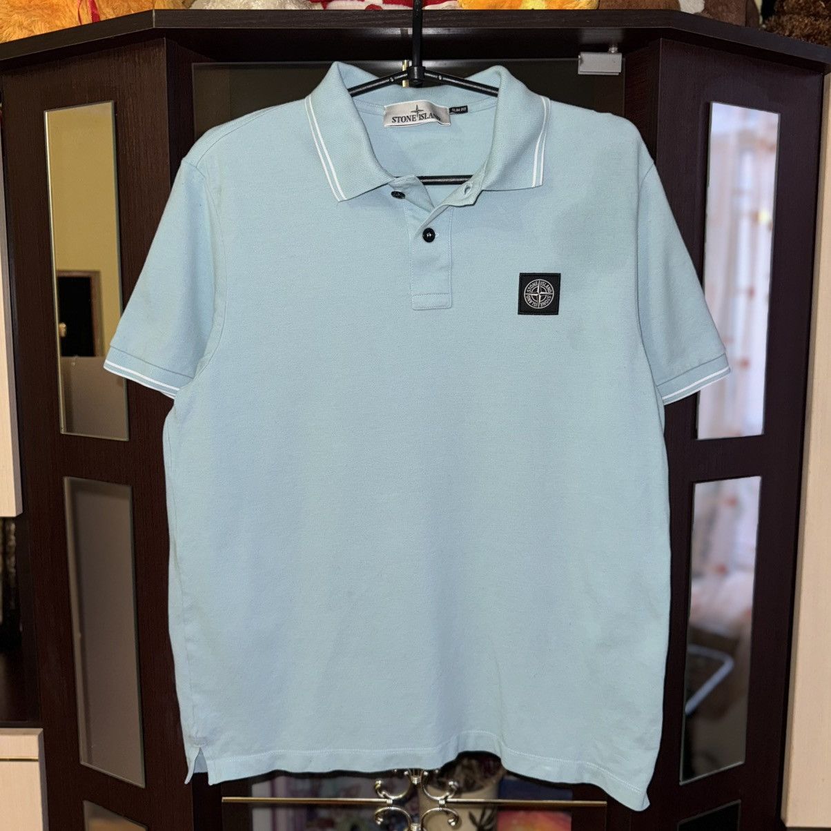Stone Island Vintage Polo Stone Island Box Logo Tee Blue T-shirt Size US S / EU 44-46 / 1 - 1 Thumbnail
