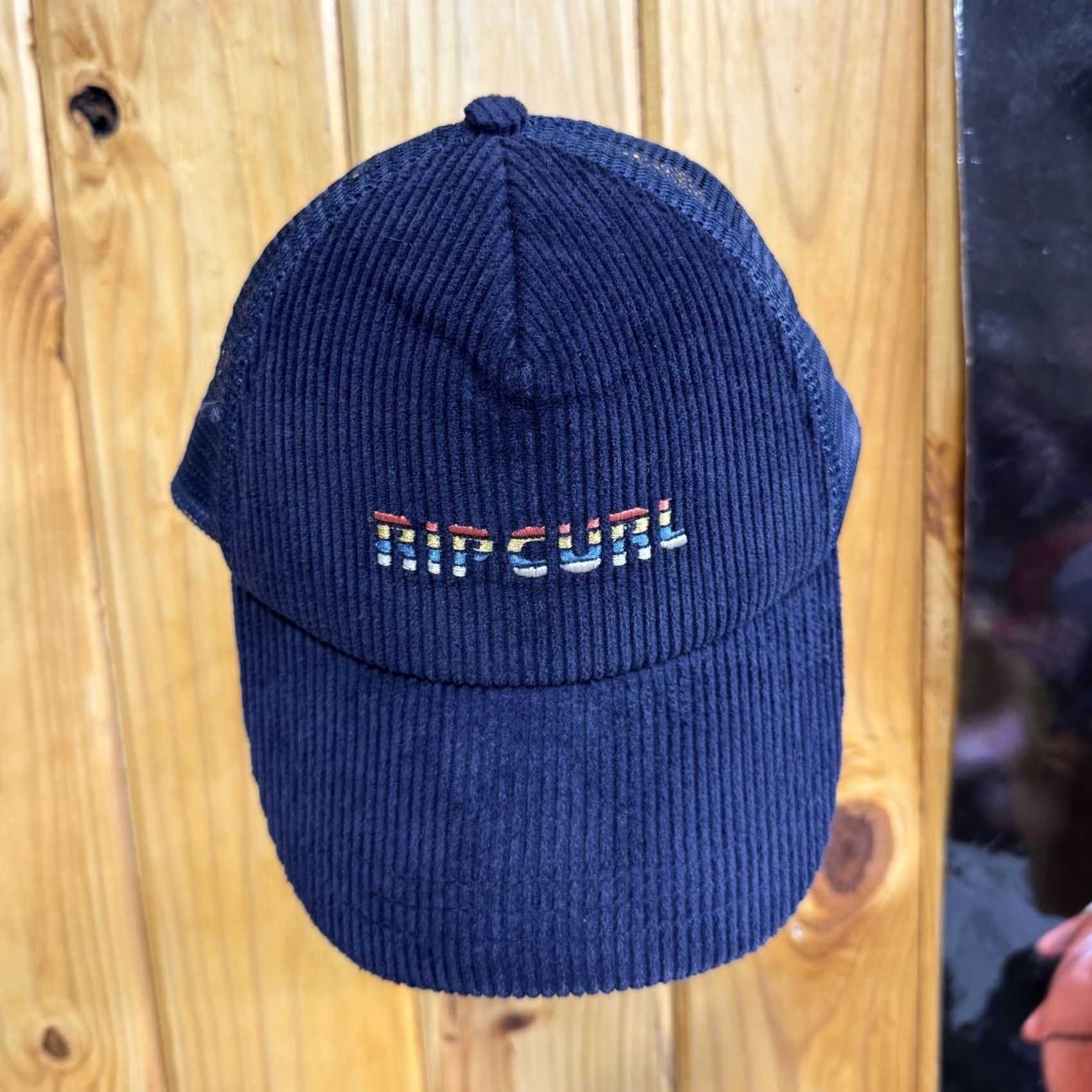 Rip Curl RIP CURL Corduroy Snapback Hat Cord Cap Surf Surfing Blue Y2K Adjustable Hat Men Snapback Adjustable Cotton 100% Blue Rip Curl Design Crew Size ONE SIZE - 3 Thumbnail