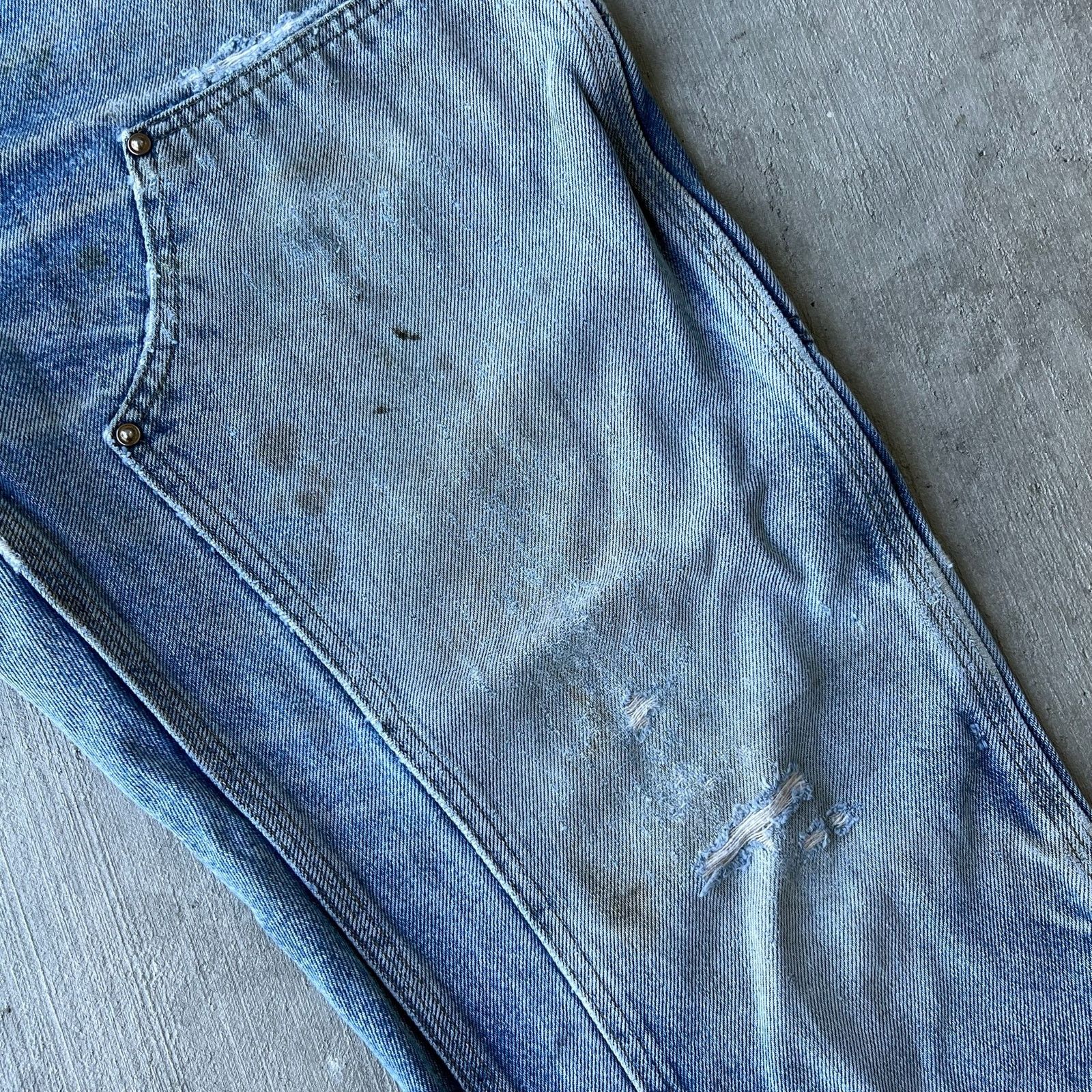 Carhartt × Vintage Carhartt faded denim blue jean double knee work wear pants Size US 32 / EU 48 - 10 Thumbnail