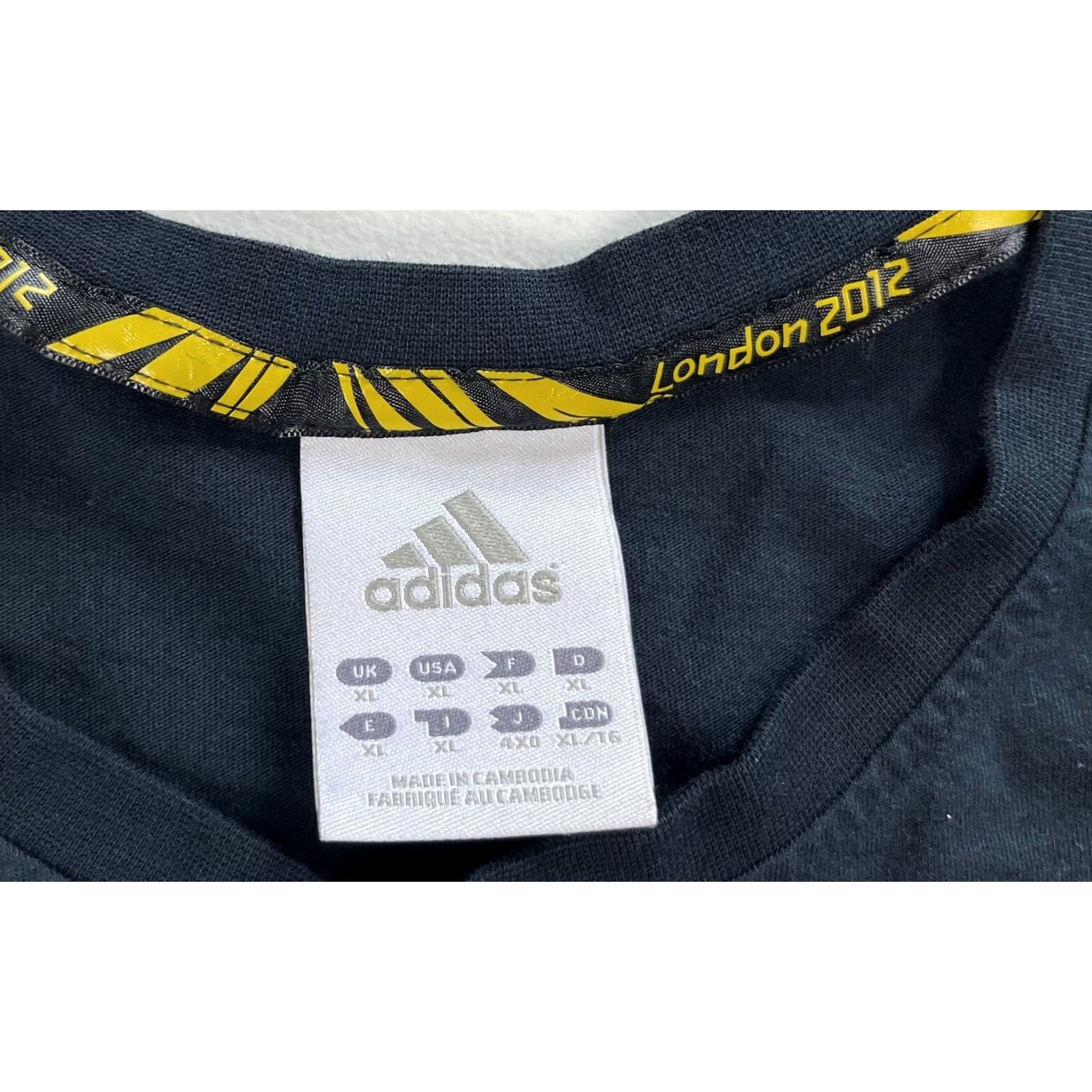 Adidas adidas T-Shirt Men Vintage London 2012 Olympic Games XL Black Cotton Crew Neck Short Sleeve Sports 2010-2019 Mens Size US XL / EU 56 / 4 - 6 Thumbnail