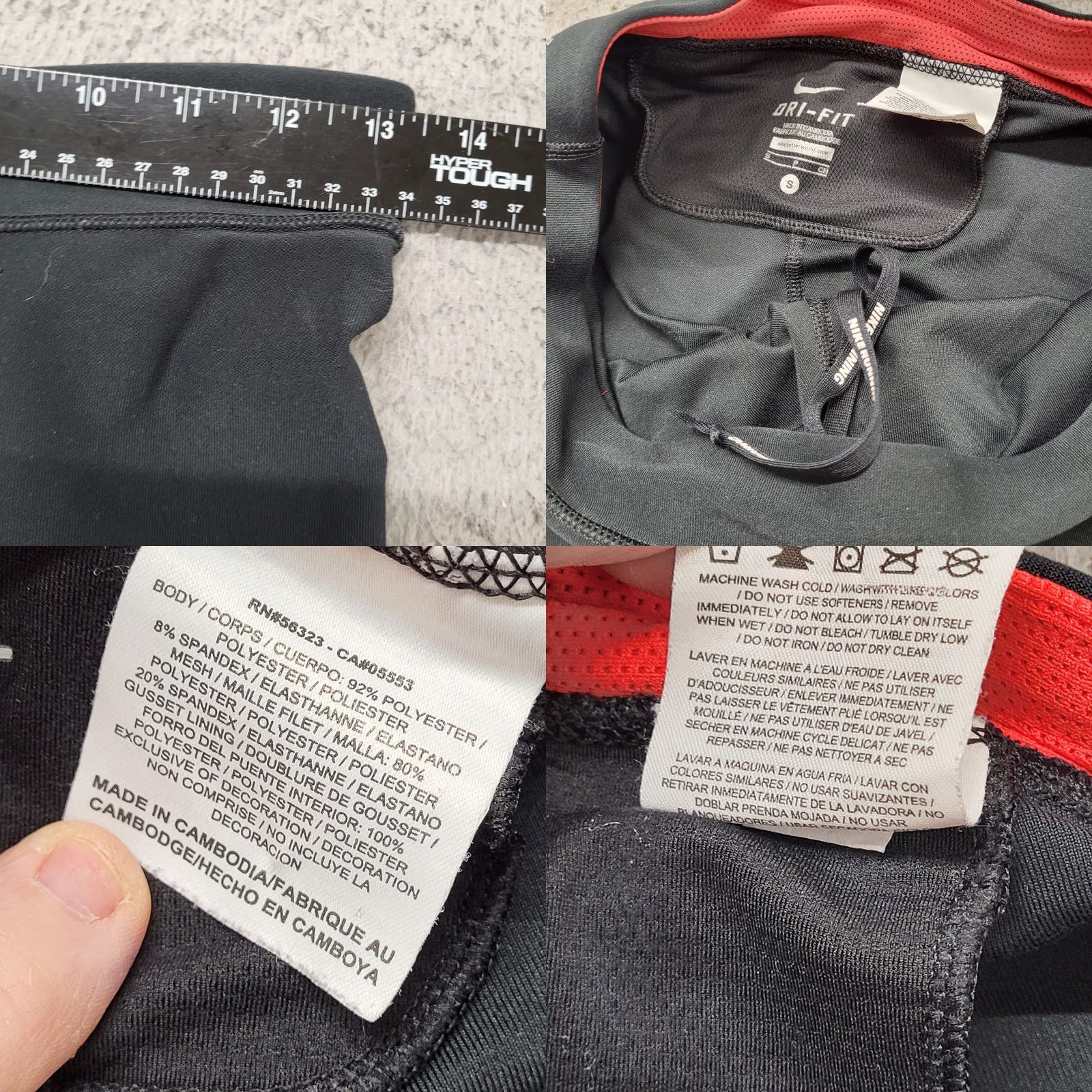 Nike Nike Capri Leggings Women's Small Dri-Fit Black Red Drawstring Zip Pocket Activewear Nike Dri-FIT Capris Womens Size 28" / US 6 / IT 42 - 8 Thumbnail