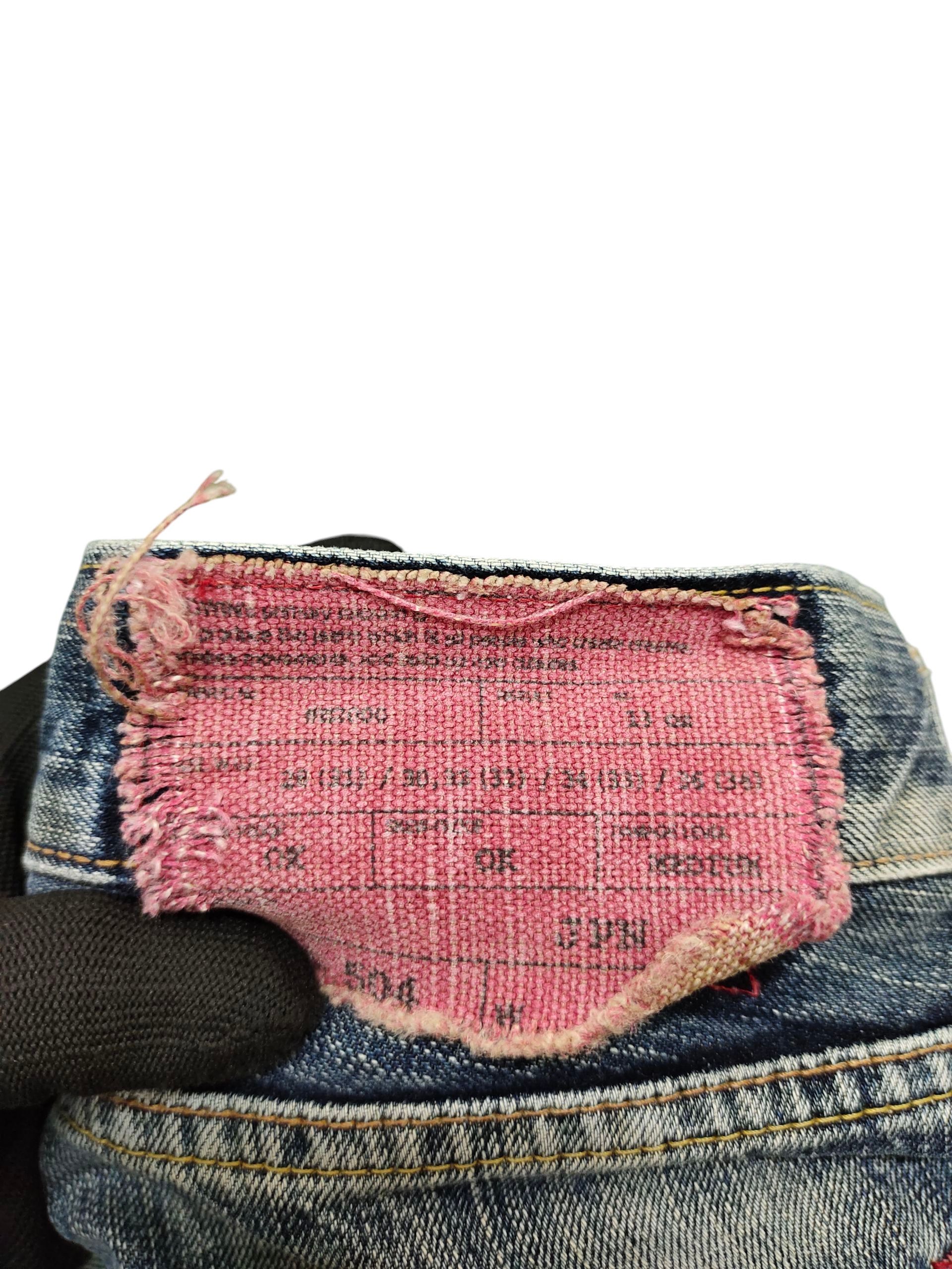 Comme des Garcons × Undercover Vintage Edwin 504 Japan Clawmark Distress Jeans Loose Fit Size US 30 / EU 46 - 10 Thumbnail