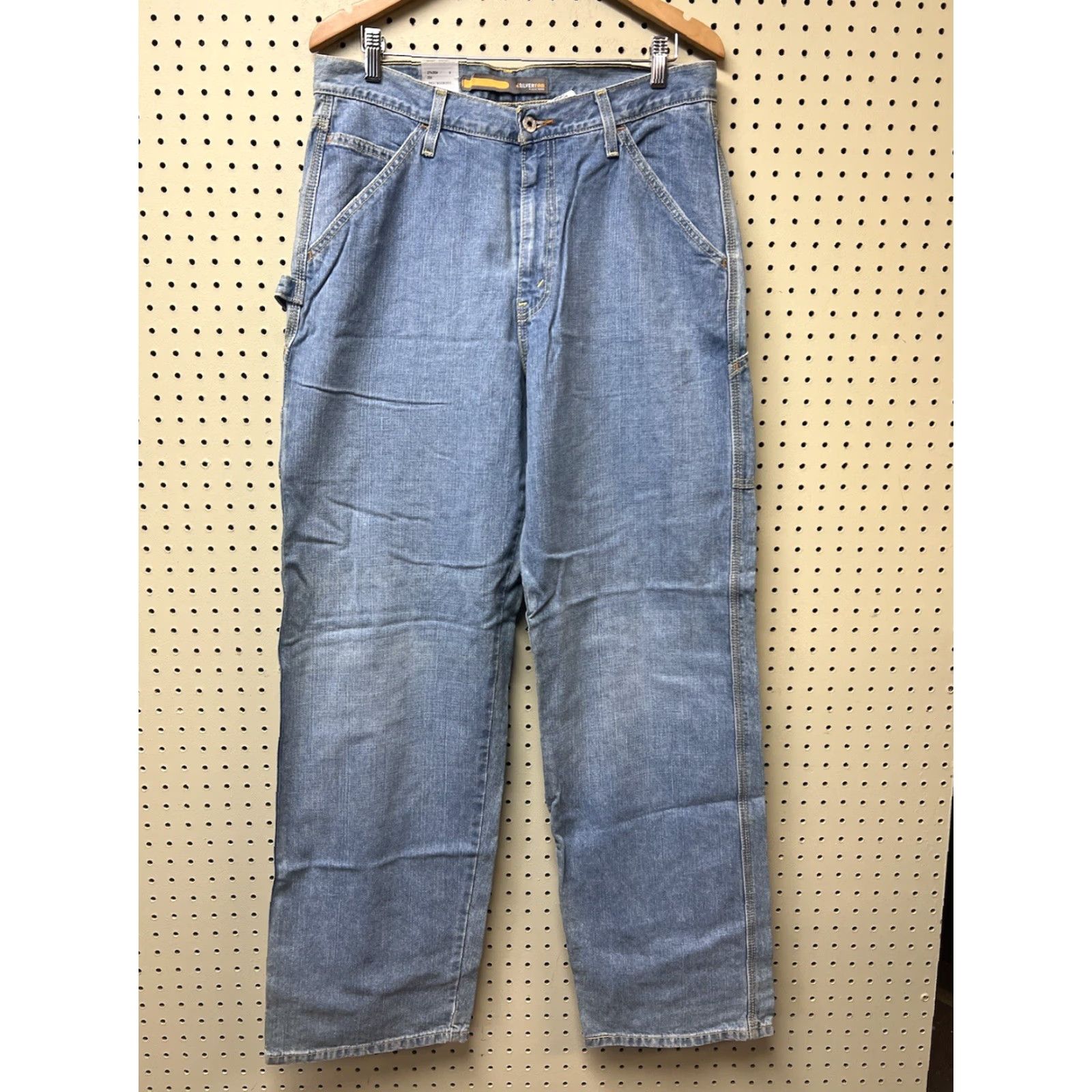 Levi's VTG Levi’s Silvertab 33x34 Wide-Leg Jeans Mens Regular Cotton Blue Baggy Carpenter 90s Skate USA Size US 33 - 3 Thumbnail