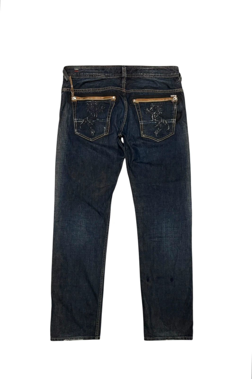 Diesel Japanese Diesel Slammer jeans with leather zips & embroidery Size US 34 / EU 50 - 1 Thumbnail