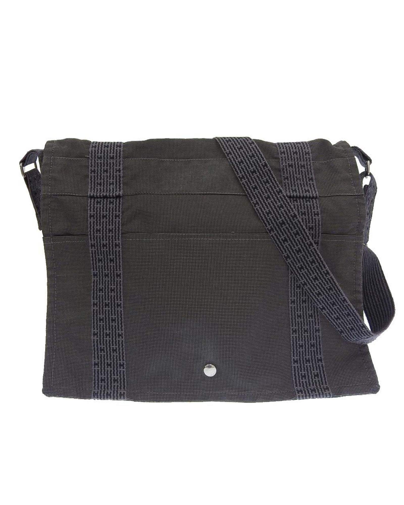 image of Hermes Herline Canvas Shoulder Bag in Grey, Women's