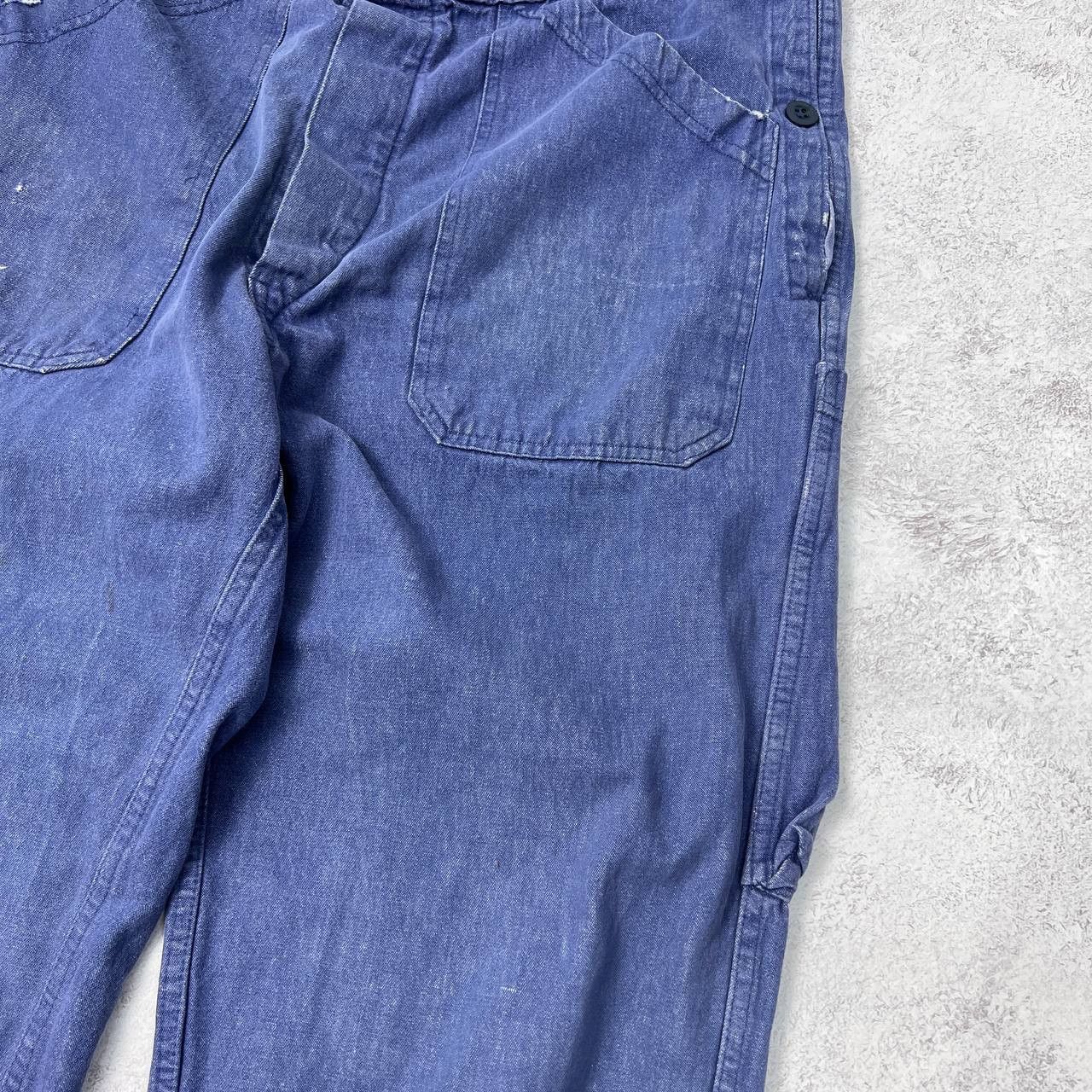 Le Laboureur Vintage 80s French Workwear Faded Sanfor Pants Size US 38 / EU 54 - 6 Thumbnail