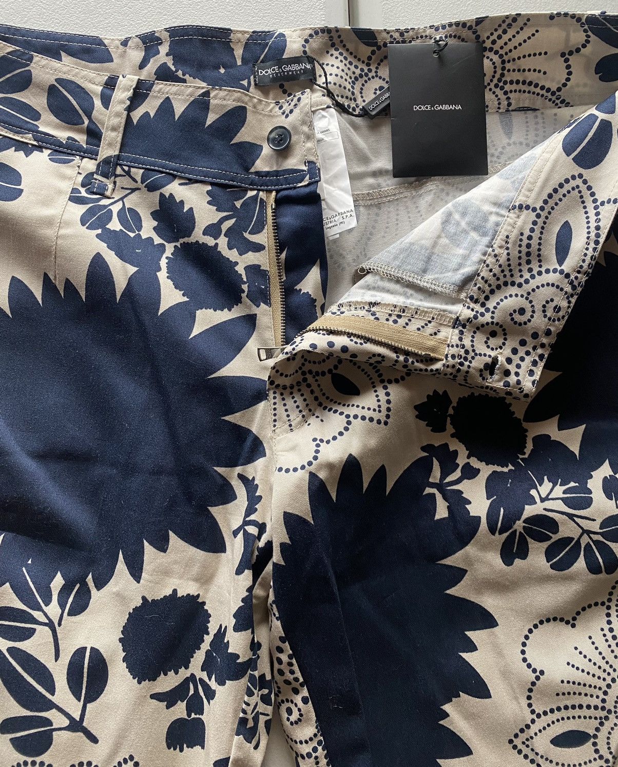 Dolce & Gabbana Dolce & Gabbana 🇮🇹 Runway Blue/Tan The Cut-Outs Shorts M NEW Size US 34 / EU 50 - 6 Thumbnail