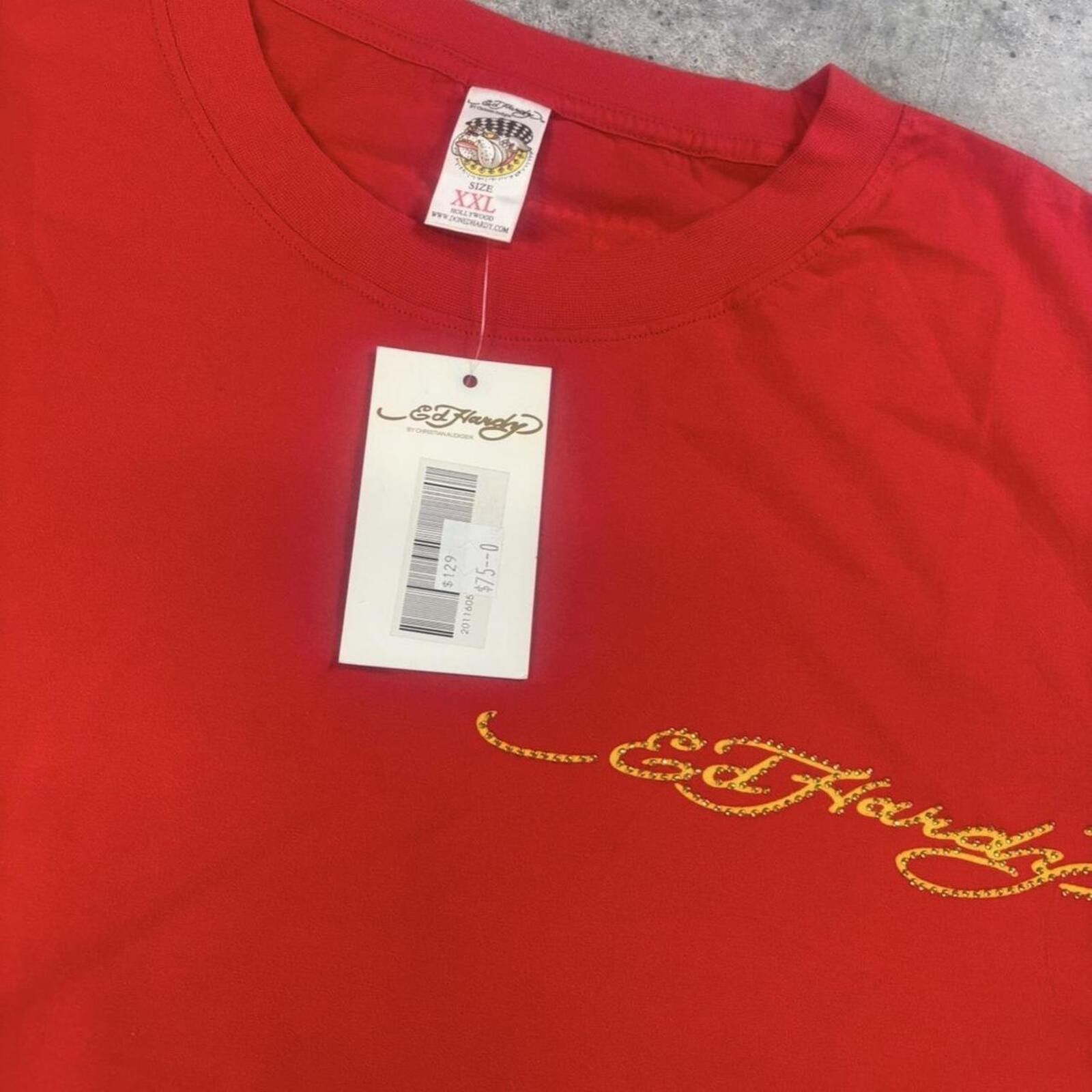 Ed Hardy Ed Hardy Christian Audigier Y2K Tattoo Flame Graphic T Shirt Size US XXL / EU 58 / 5 - 8 Thumbnail