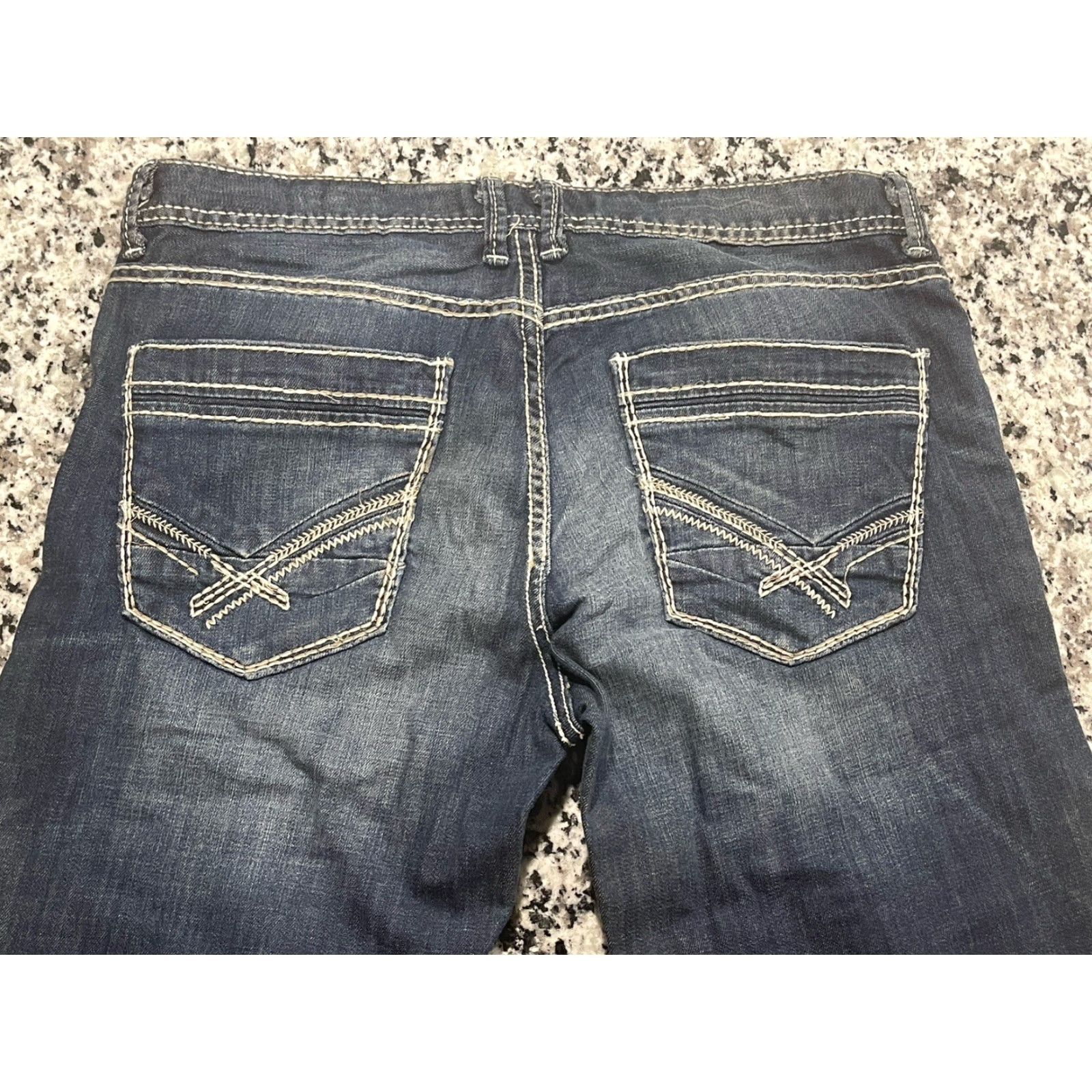 BKE BKE Jake Jeans Mens 34x31 Blue Medium Wash Straight Leg Shoes? Size US 33 - 8 Thumbnail