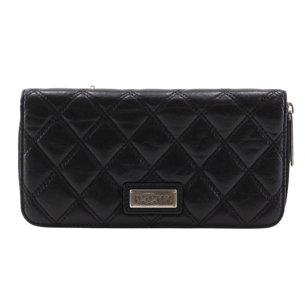 Chanel Chanel Chanel Paris New York Line Lambskin Long Wallet Leather Long Wallet DUTY FREE for USA Size ONE SIZE - 1 Thumbnail