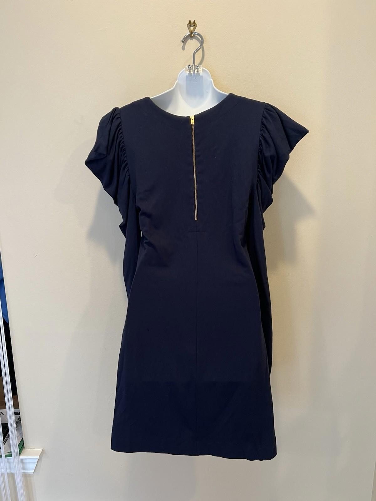 French Connection French Connection Navy SemiFlared Dress Ruched Sleeves Small Size S / US 4 / IT 40 - 2 Thumbnail