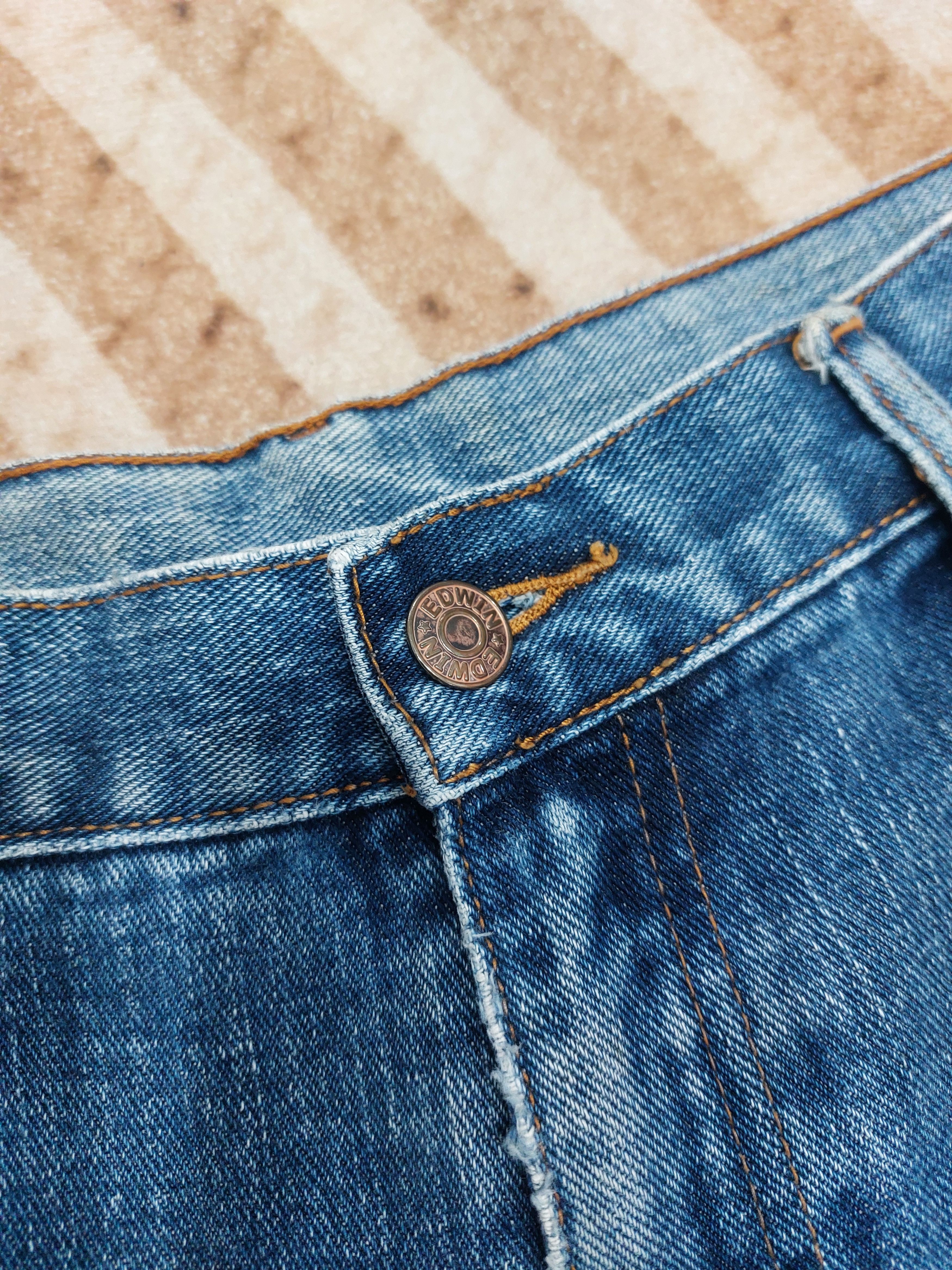 Edwin VINTAGE EDWIN 503 REGULAR DISTRESSED MUD WASH JAPANESE DENIM Size US 35 - 7 Thumbnail
