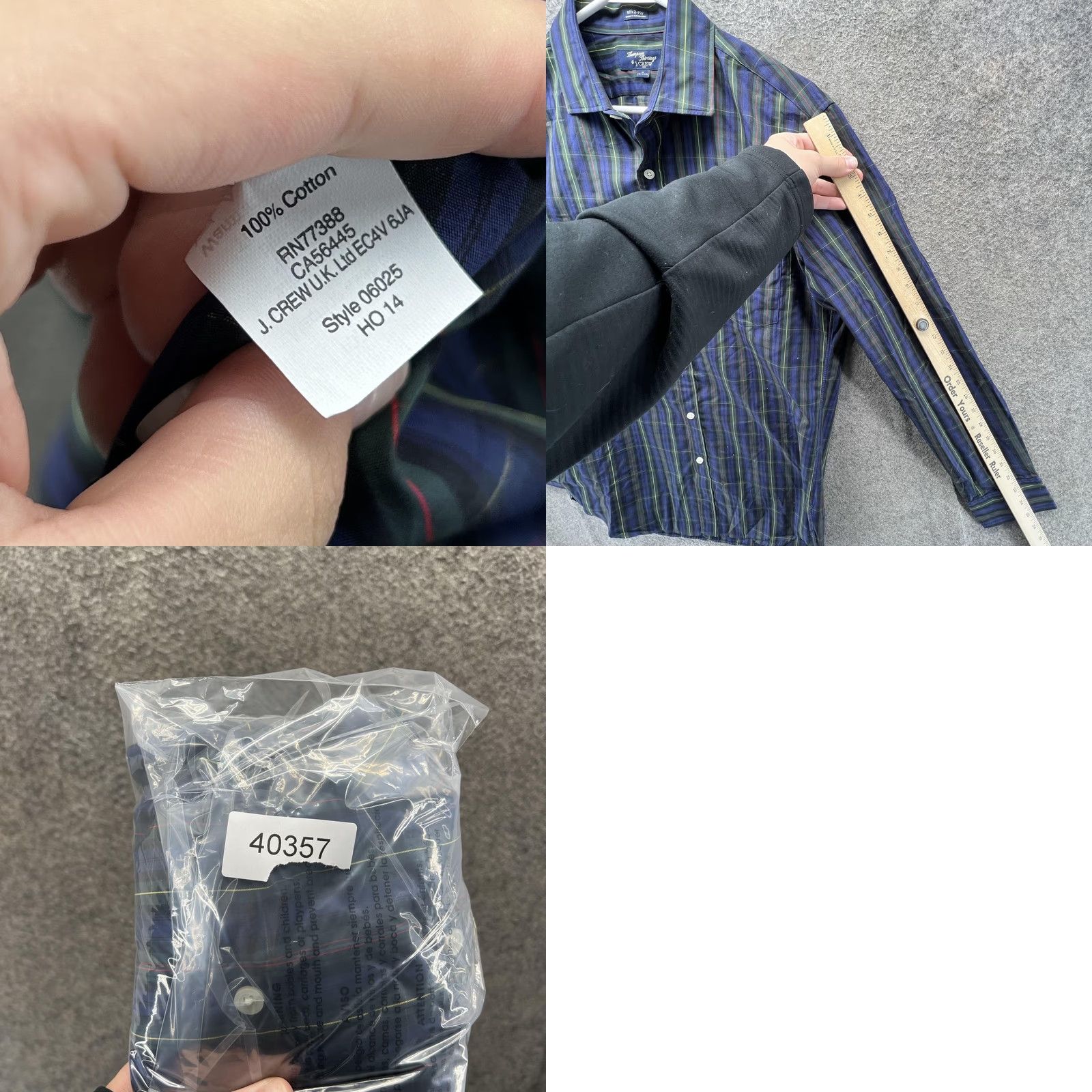 J.Crew J.Crew Shirt Mens Medium Blue Plaid Button Front Woven 80s 2-Ply Cotton Casual Long Sleeve Size US M / EU 48-50 / 2 - 8 Thumbnail
