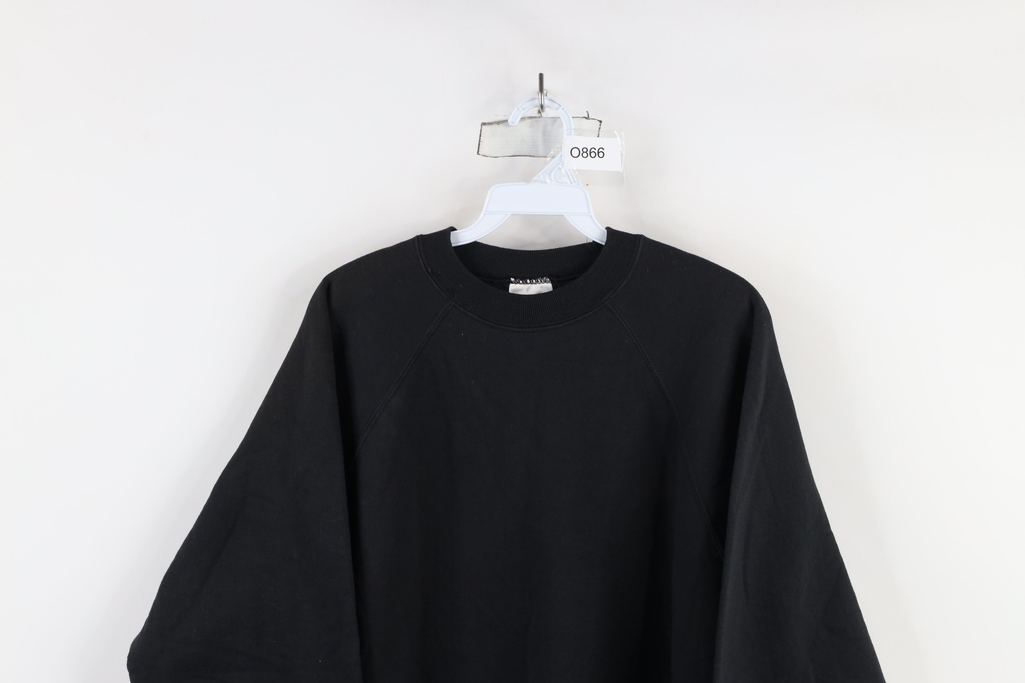 Vintage Vintage 90s Streetwear Faded Blank Crewneck Sweatshirt Black Size XL / US 12-14 / IT 48-50 - 2 Thumbnail