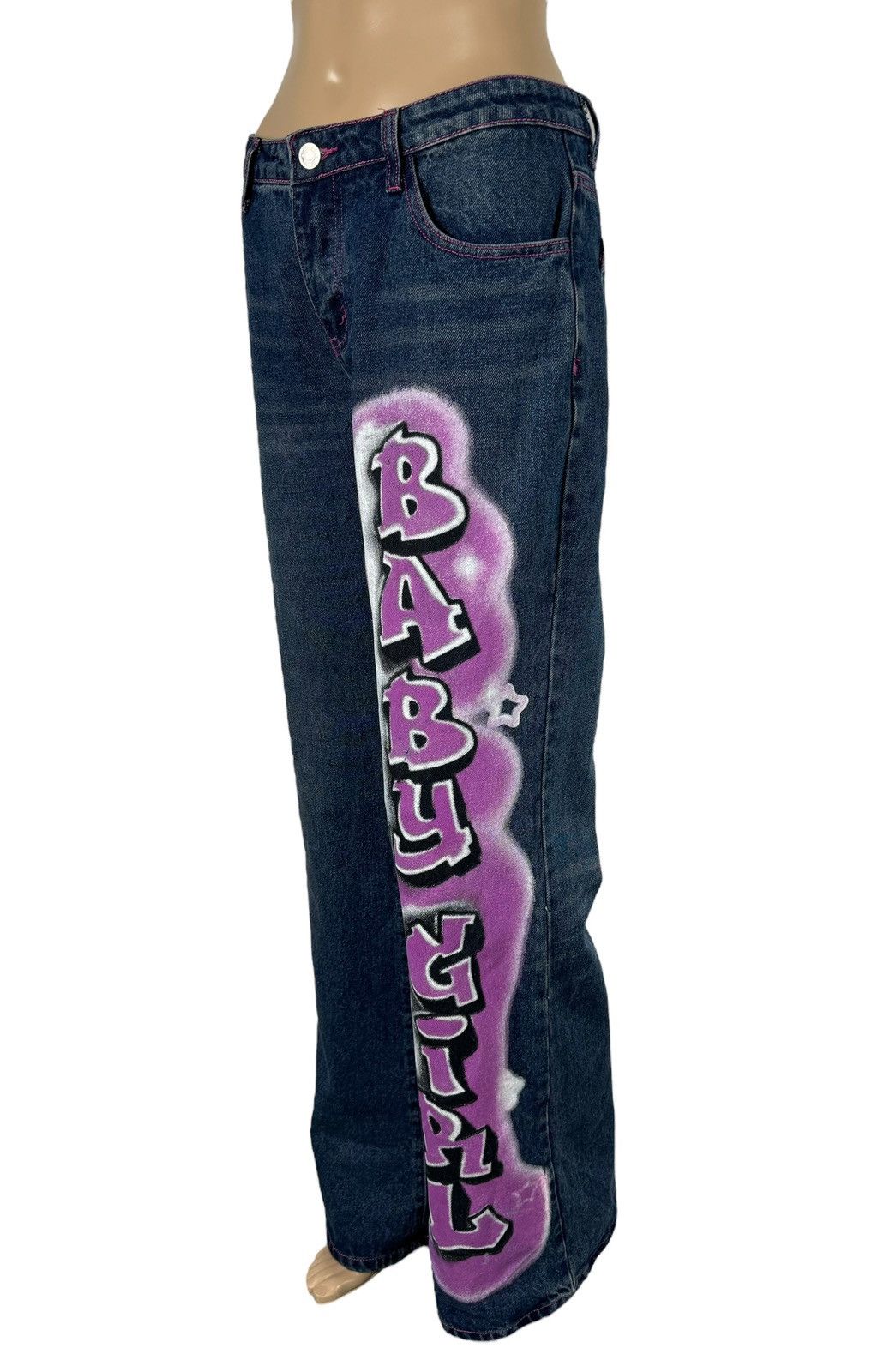 Jaded London Jaded London Stright Jeans Baby Girl Graffiti Printed Size 30" / US 8 / IT 44 - 1 Thumbnail