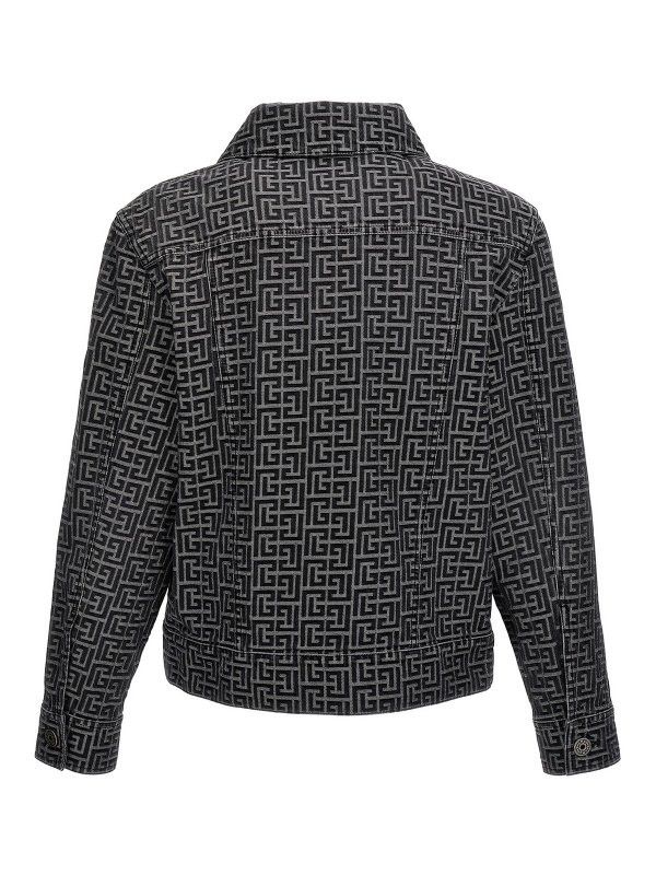 Balmain o1s1wg110126 Logo Pattern Jacket in Black Size US XL / EU 56 / 4 - 2 Thumbnail