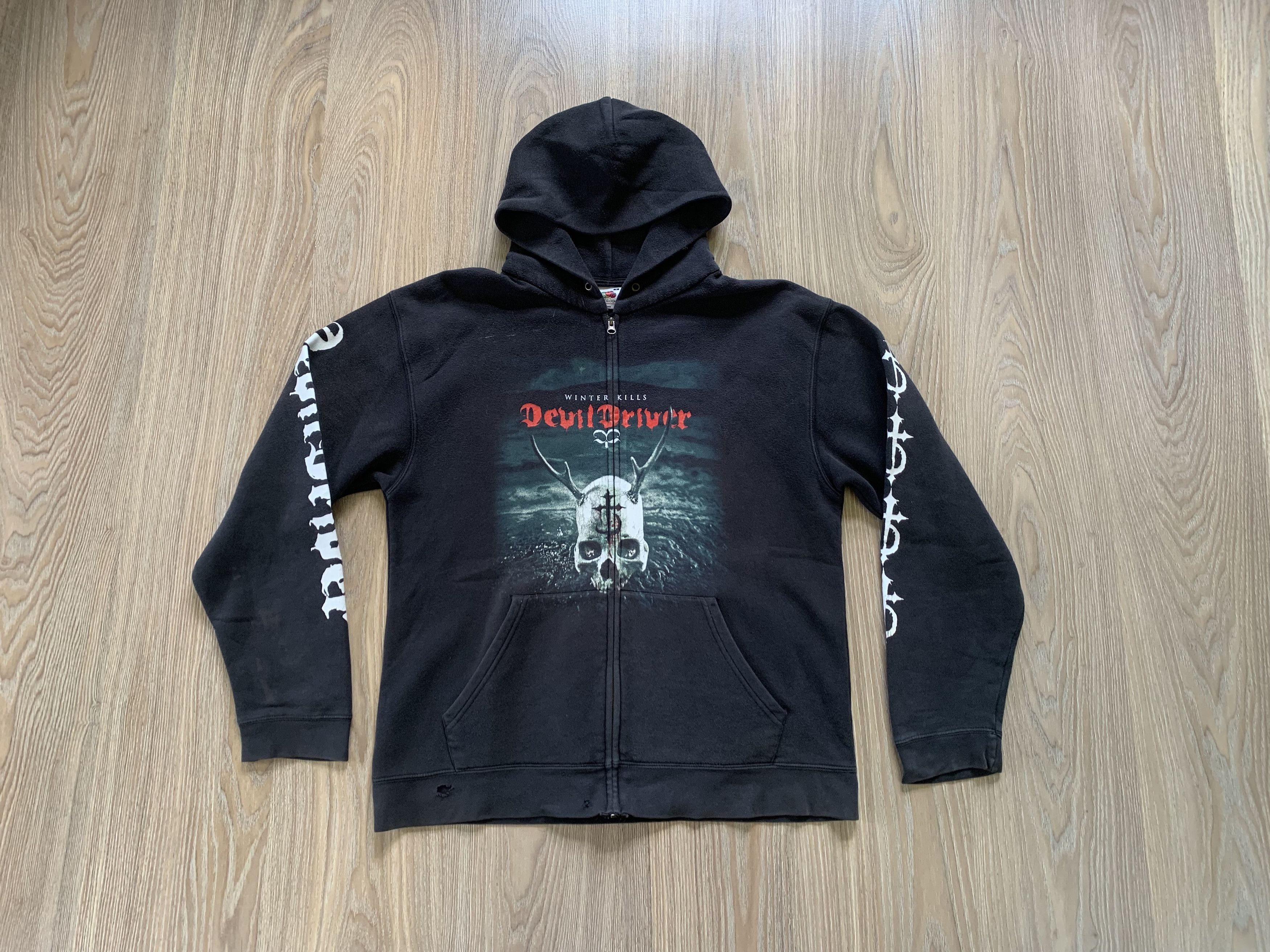 Fruit Of The Loom Vintage Devil Driver Black Cotton Hoodie Size US M / EU 48-50 / 2 - 1 Thumbnail