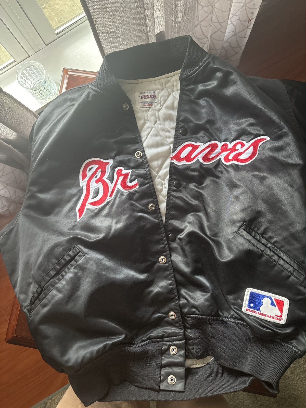 Vintage 1970s vintage atlanta braves satin jacket Size US XL / EU 56 / 4 - 1 Thumbnail