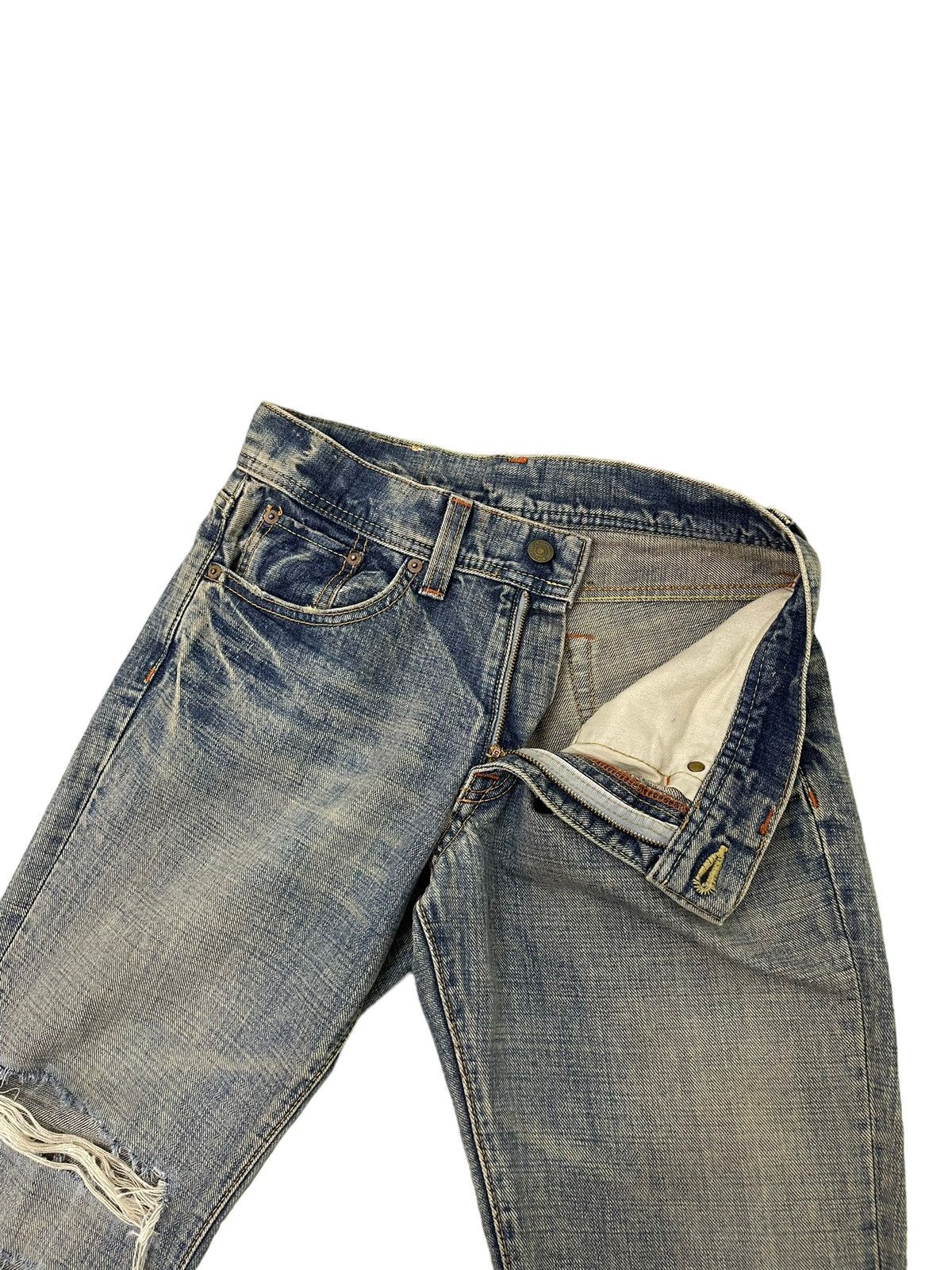 Japanese Brand Flare Jeans GL Heart Faded Distress Boot Cut 7🟦8 Size US 31 - 10 Thumbnail