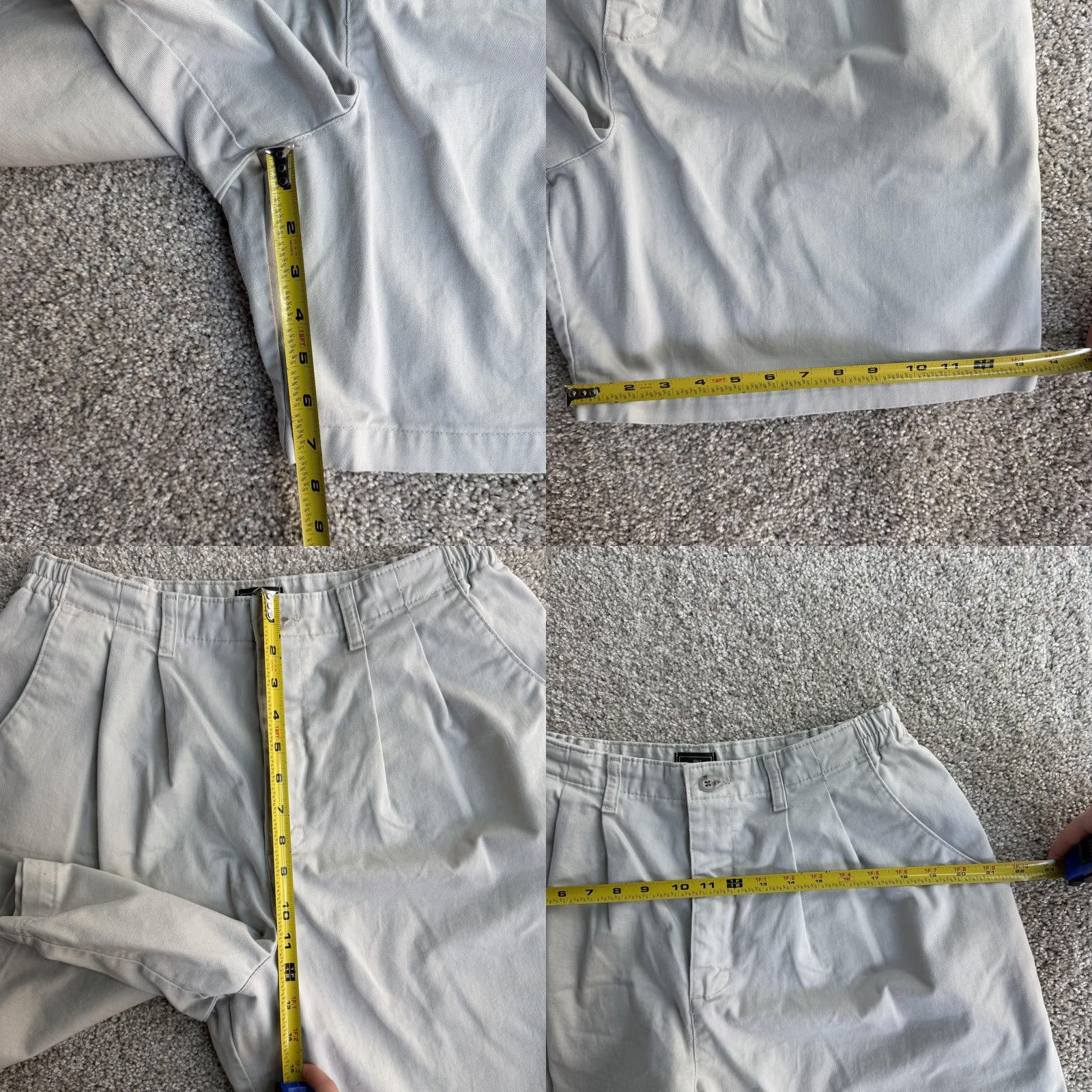 Lee Lee Shorts Womens 16 Gray Twill Pleated Elastic Waist Casual Chino Shorts Size 38" / US 16 / IT 52 - 8 Thumbnail
