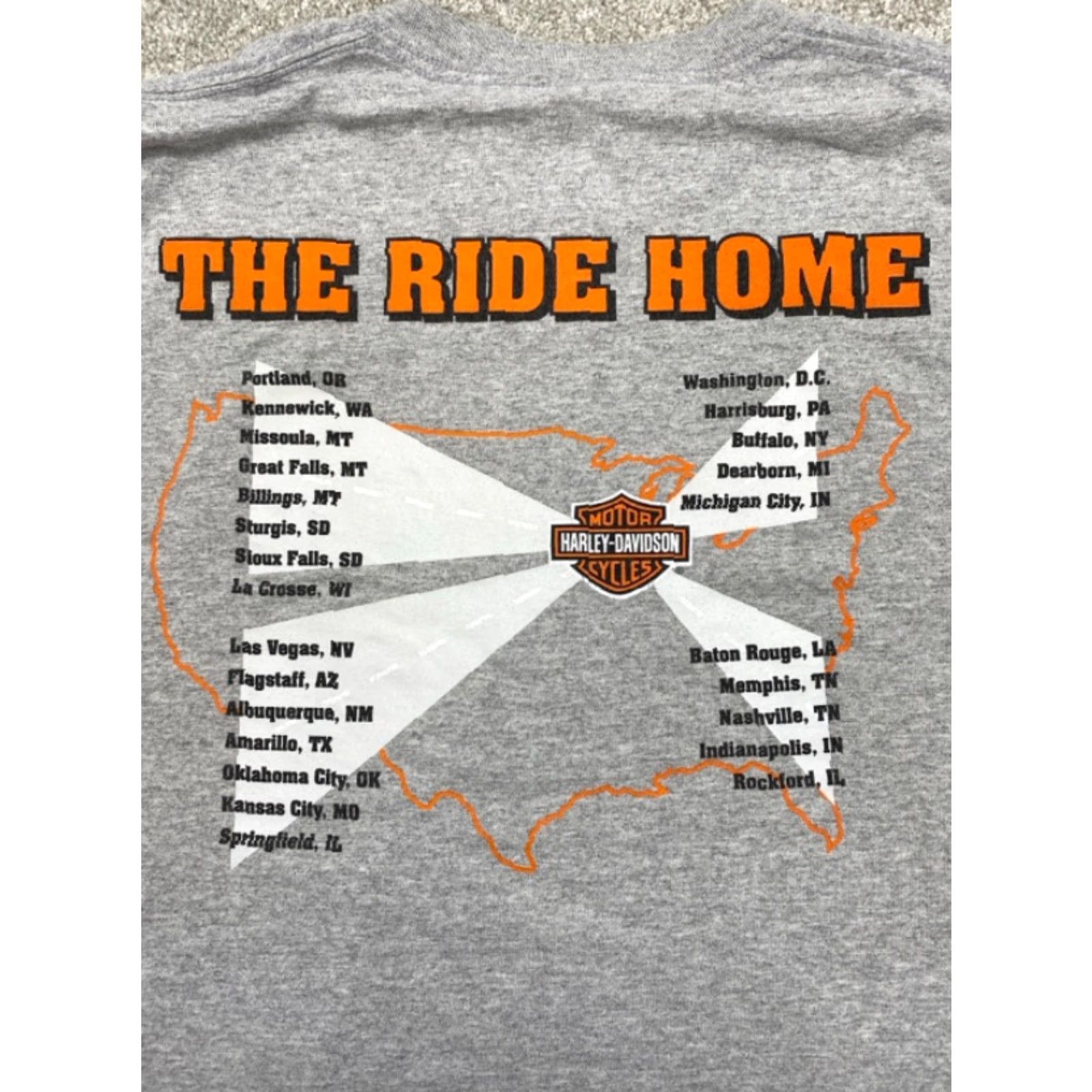 Harley Davidson VINTAGE Harley-Davidson T-Shirt L Mens Gray Short Sleeve Crew Neck Logo 1903-2003 The Ride Home Back 4545 Size US L / EU 52-54 / 3 - 6 Thumbnail