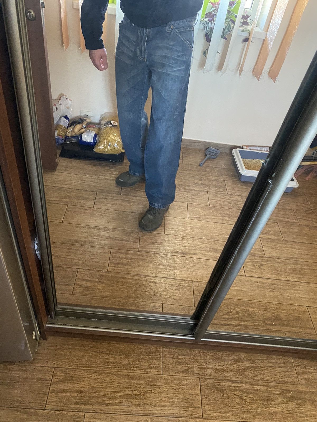 If Six Was Nine × Japanese Brand Rick Owens Junya Watanabe Style Baggy Button Denim Pants Size US 34 / EU 50 - 2 Thumbnail