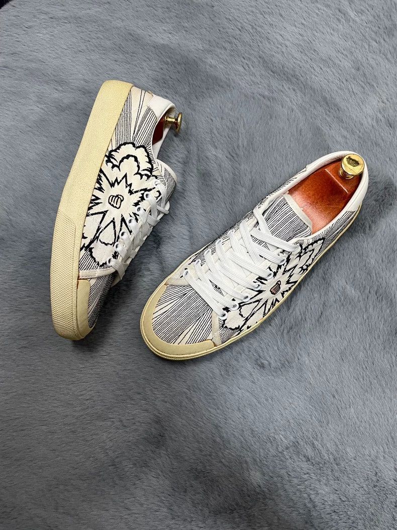 Saint Laurent Paris Saint Laurent Low-Top Sneakers with Embroidery-2507 Size US 8.5 / EU 41-42 - 4 Thumbnail