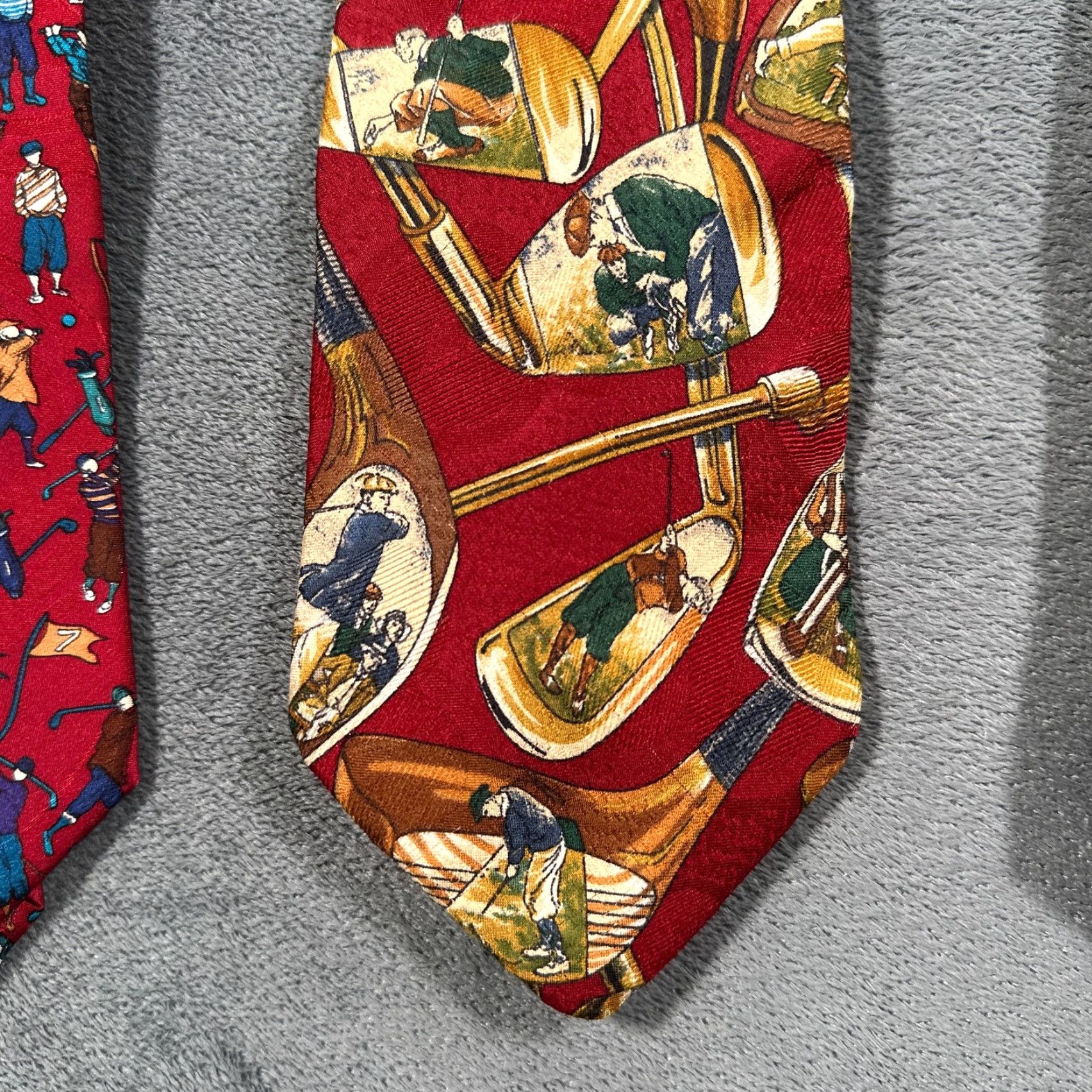 Aldo Vintage Golf Silk Tie Lot Aldo Ponti Crooks & Creed 90s Men One Size Red Geometric Sports Size ONE SIZE - 3 Thumbnail